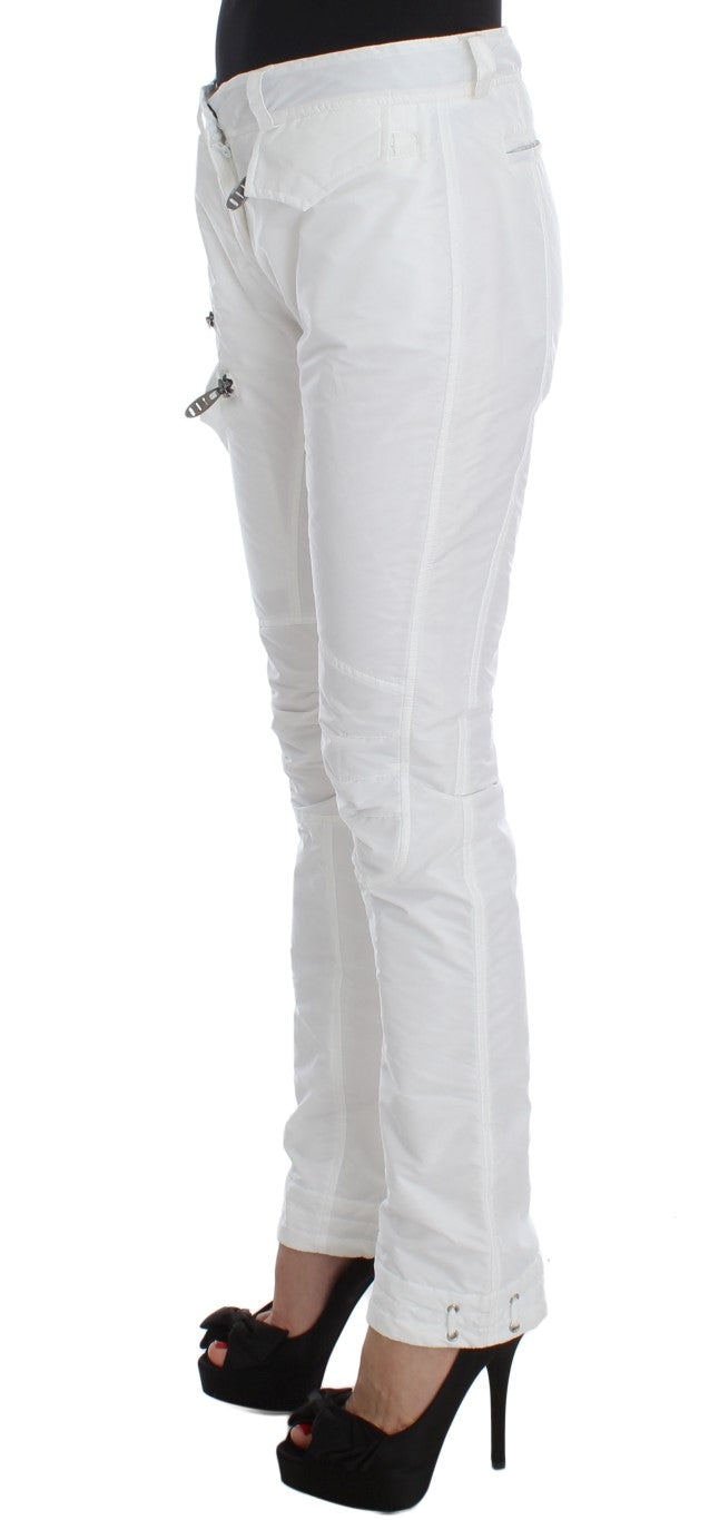 Ermanno Scervino Schicke weiße Nylon-Cargohose vom italienischen Designer