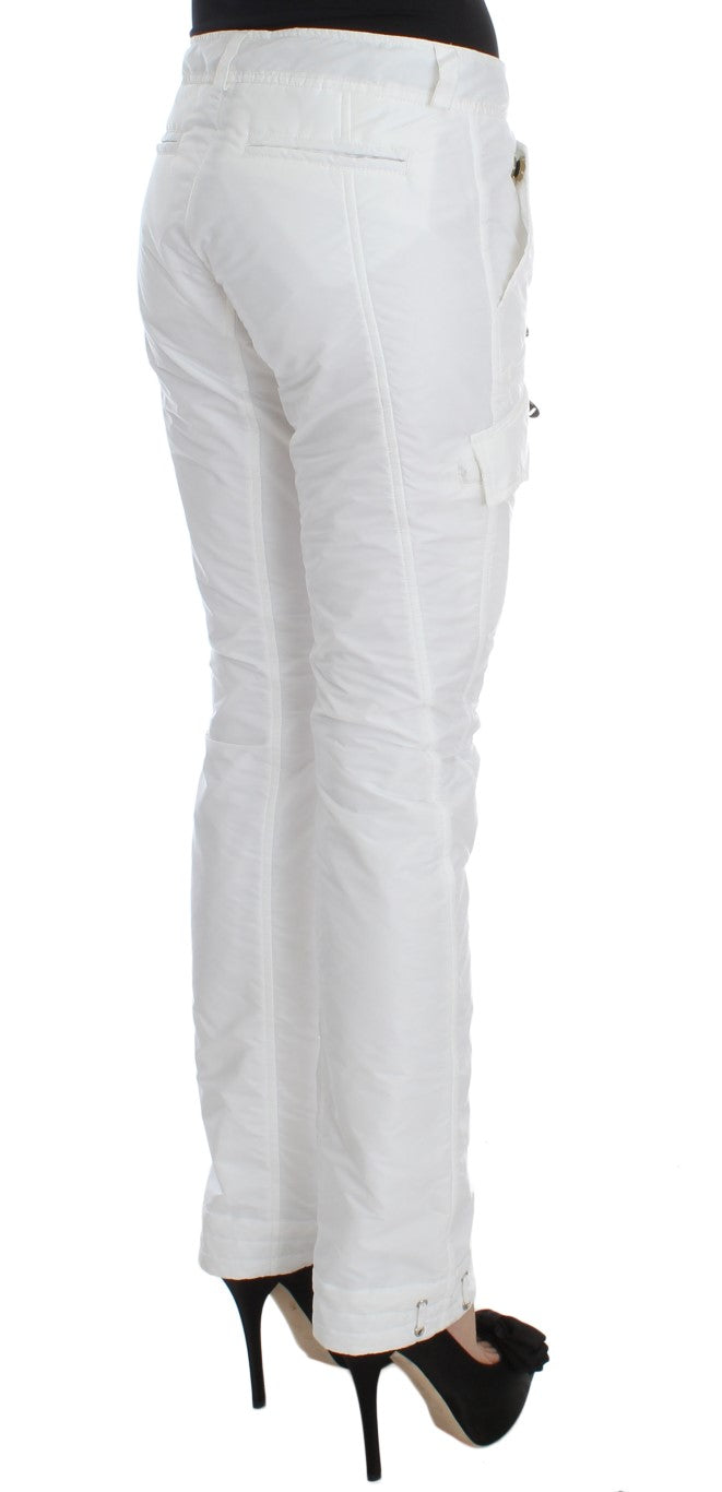 Ermanno Scervino Schicke weiße Nylon-Cargohose vom italienischen Designer
