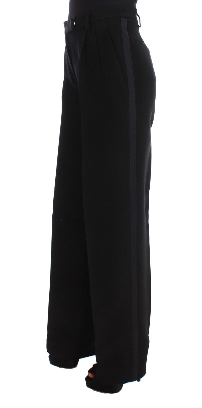 Ermanno Scervino – Schicke schwarze Jeans aus Seidenmischung mit weitem Bein