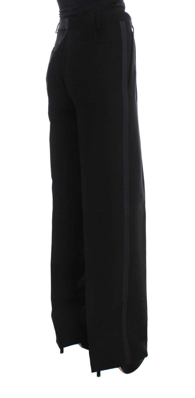 Ermanno Scervino – Schicke schwarze Jeans aus Seidenmischung mit weitem Bein