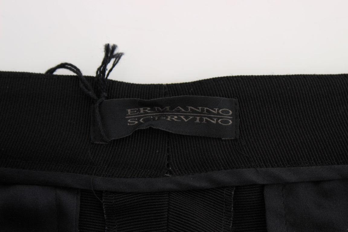 Ermanno Scervino – Schicke schwarze Jeans aus Seidenmischung mit weitem Bein
