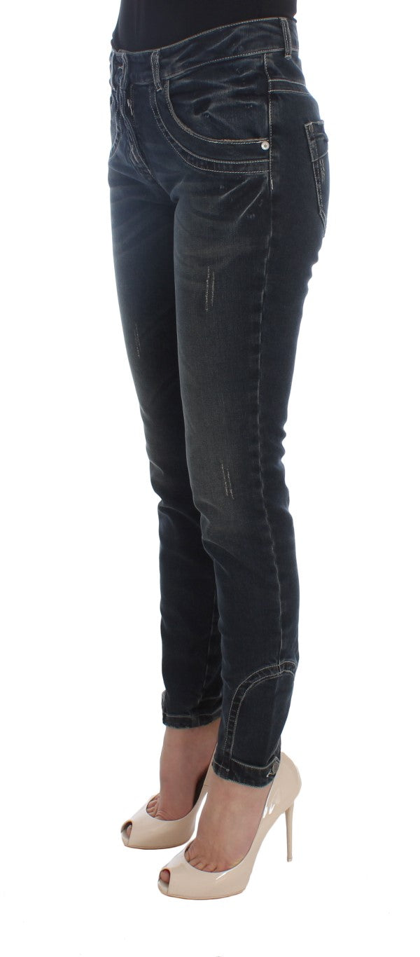 Ermanno Scervino Schicke blaue italienische Slim-Fit-Jeans