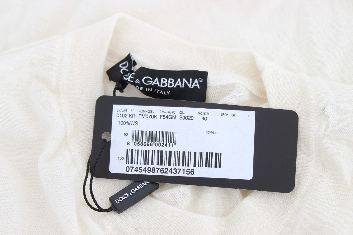 Dolce &amp; Gabbana Eleganter weißer Kaschmirpullover