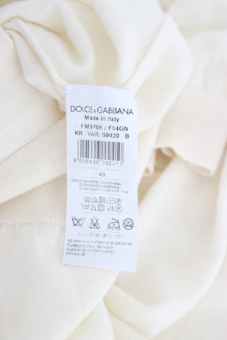 Dolce &amp; Gabbana Eleganter weißer Kaschmirpullover