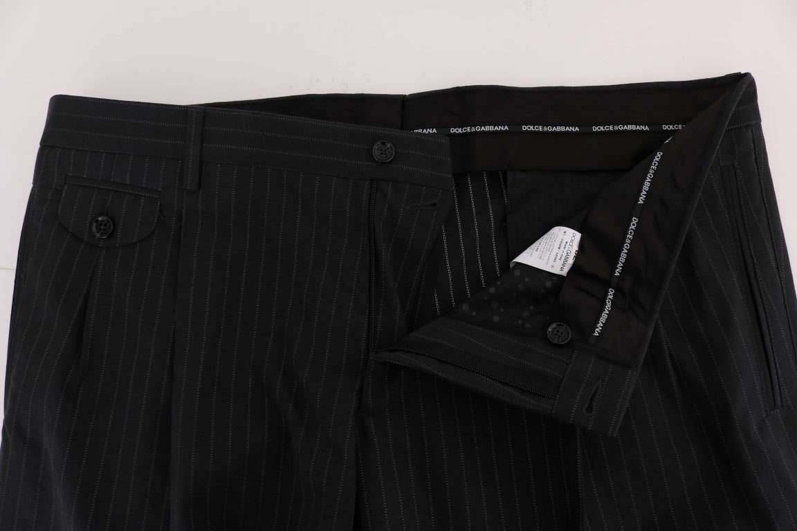 Pantaloni eleganți Dolce &amp; Gabbana cu dungi, croială dreaptă