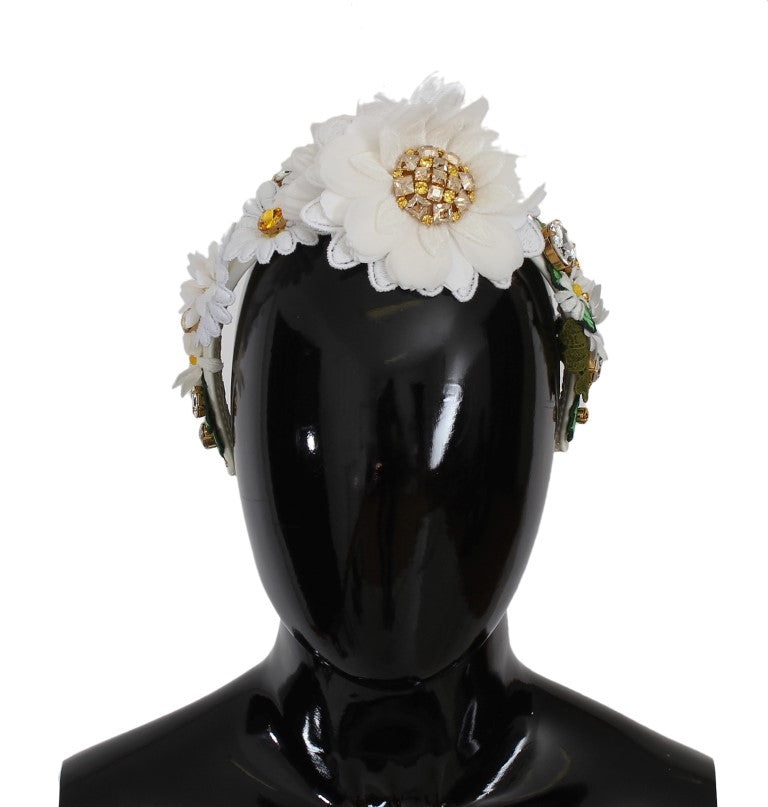 Dolce &amp; Gabbana Luxuriöses Stirnband mit Sonnenblumen-Kristallen