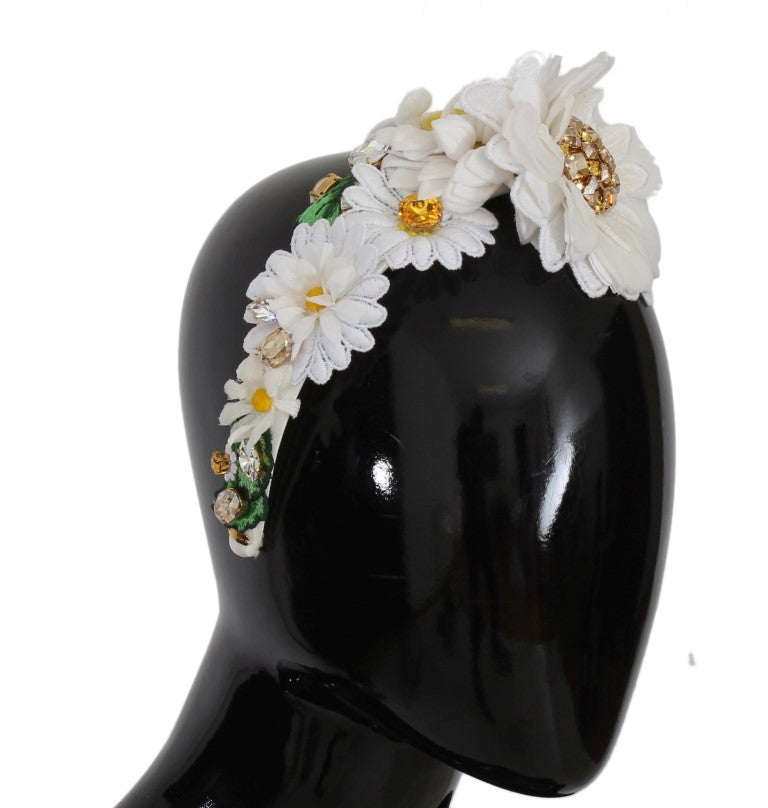 Dolce &amp; Gabbana Luxuriöses Stirnband mit Sonnenblumen-Kristallen