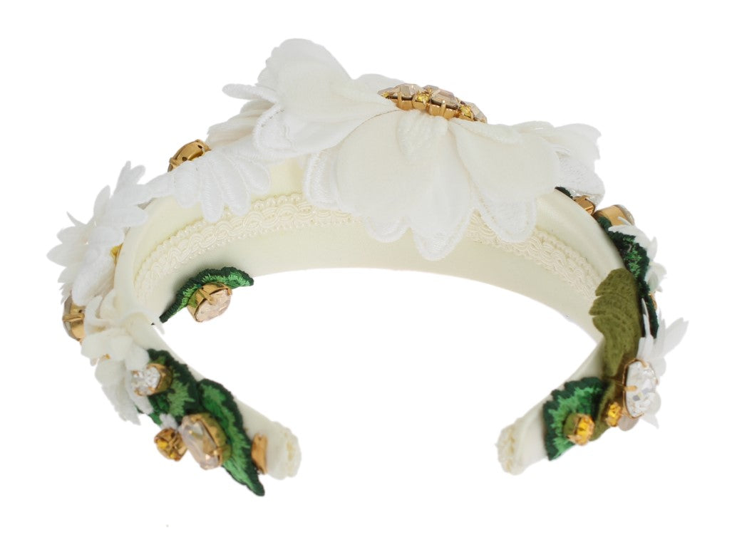 Dolce &amp; Gabbana Luxuriöses Stirnband mit Sonnenblumen-Kristallen