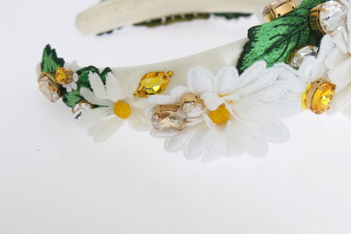 Dolce &amp; Gabbana Luxuriöses Stirnband mit Sonnenblumen-Kristallen