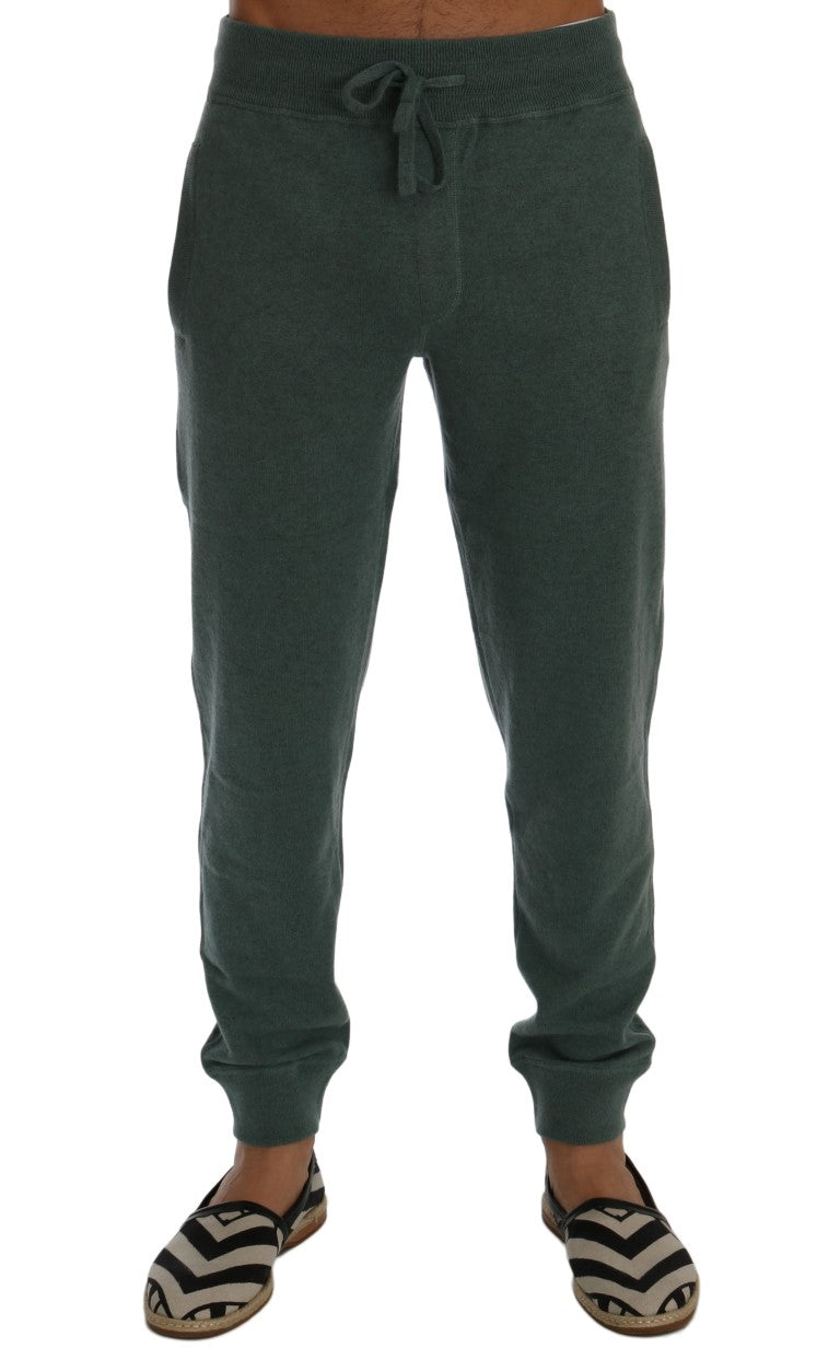 Dolce &amp; Gabbana Elegante grüne Kaschmir-Sporthose