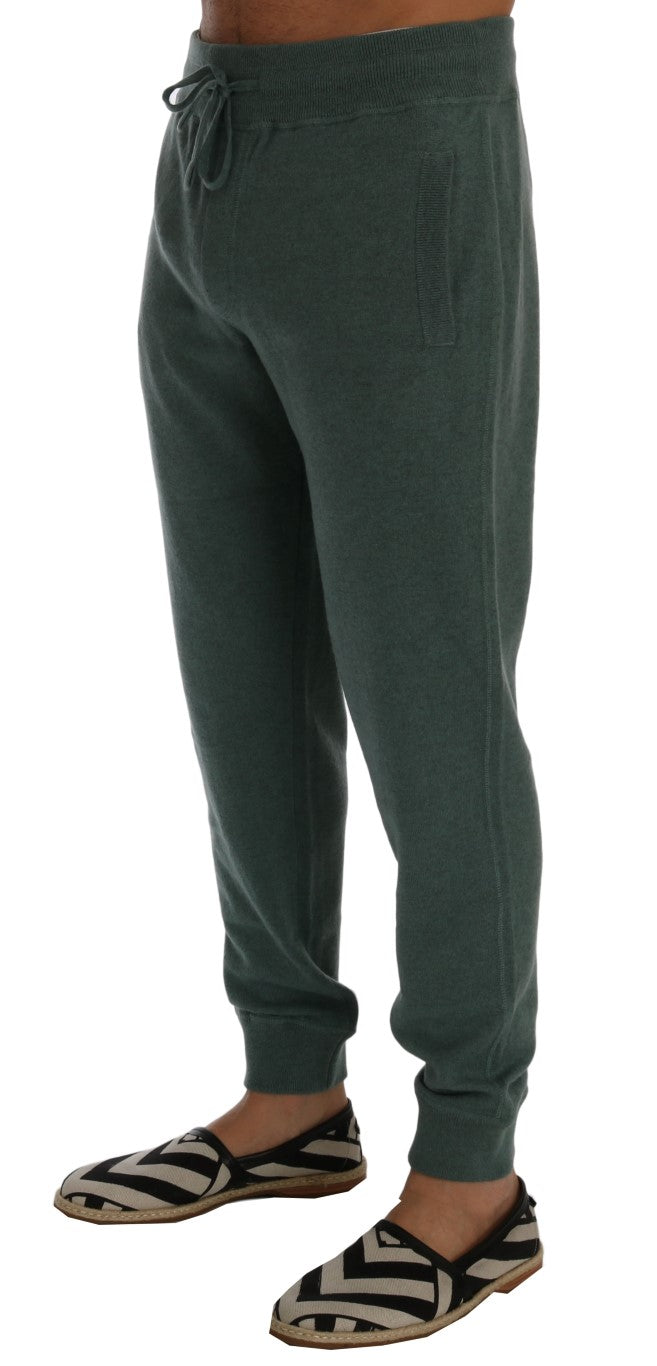 Dolce &amp; Gabbana Elegante grüne Kaschmir-Sporthose