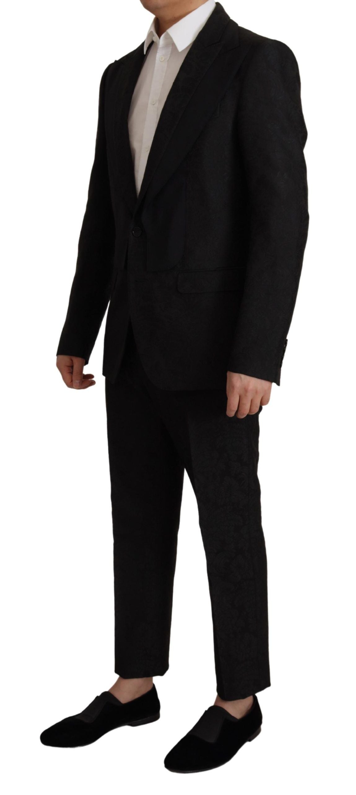 Dolce &amp; Gabbana Eleganter schwarzer zweiteiliger Martini-Anzug