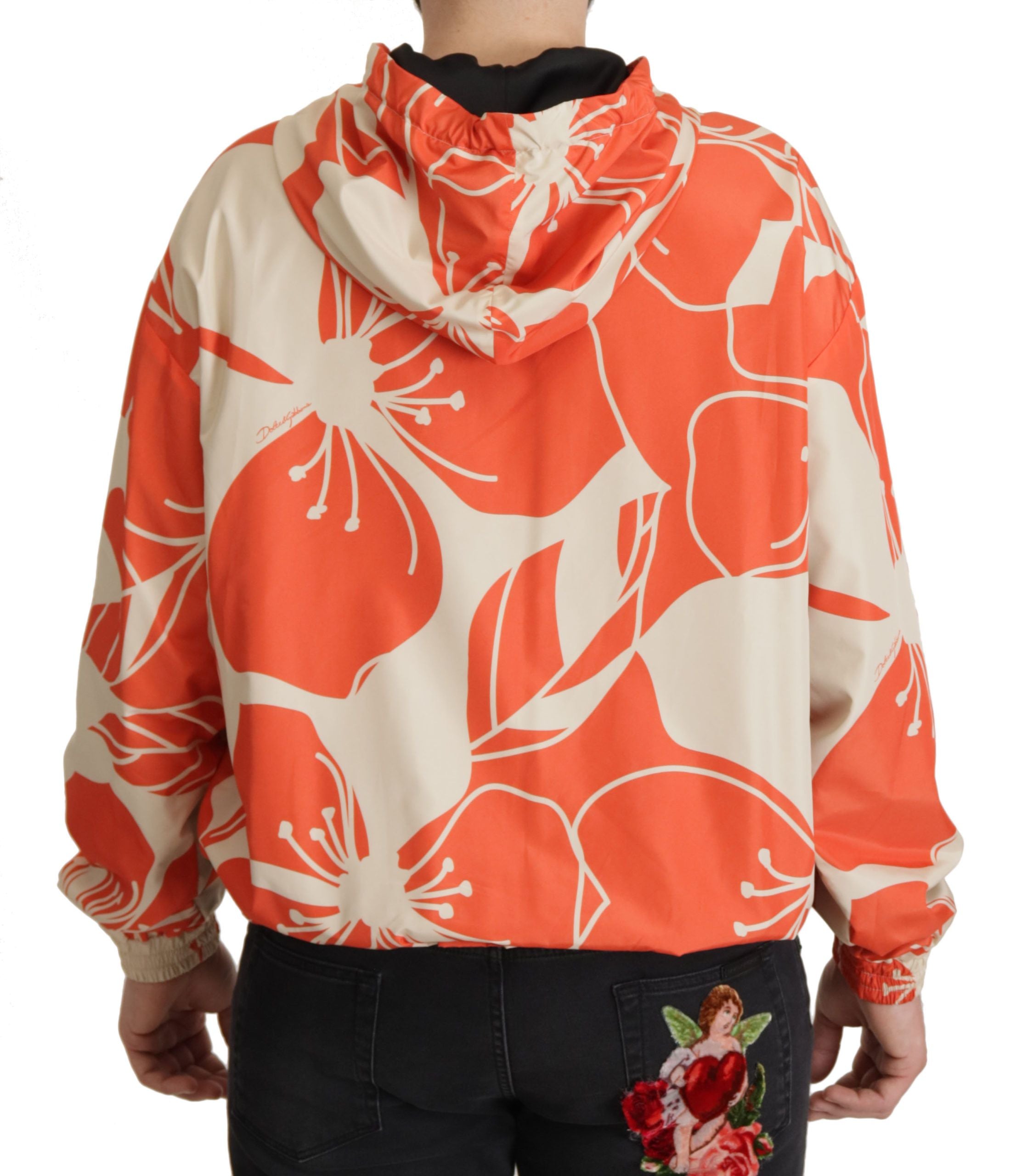 Dolce &amp; Gabbana Eleganter Kapuzenpullover mit Blumenmuster und Reißverschluss