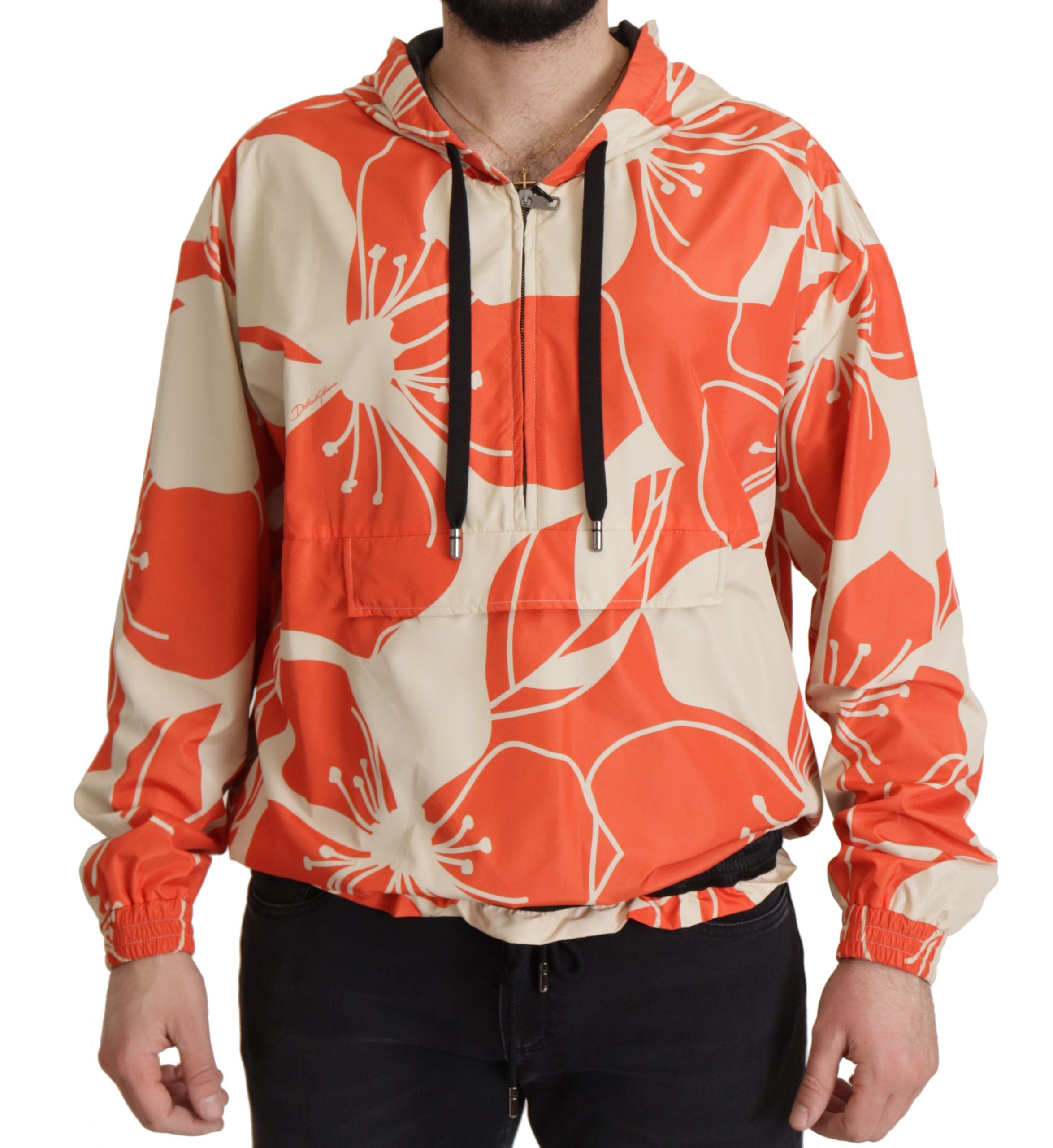 Dolce &amp; Gabbana Eleganter Kapuzenpullover mit Blumenmuster und Reißverschluss