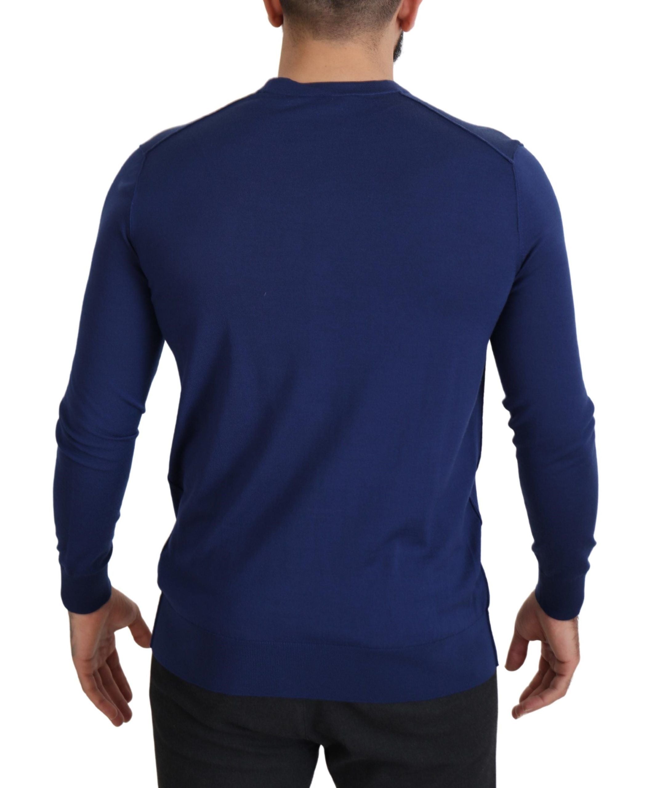 Dolce &amp; Gabbana Eleganter blauer Cardigan-Pullover aus Schurwolle