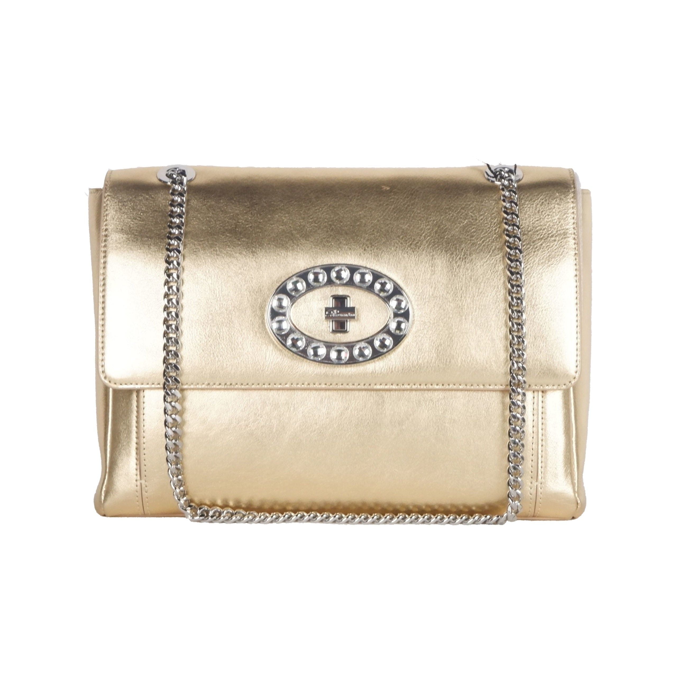 Blumarine – Schultertasche aus goldenem Leder für Damen