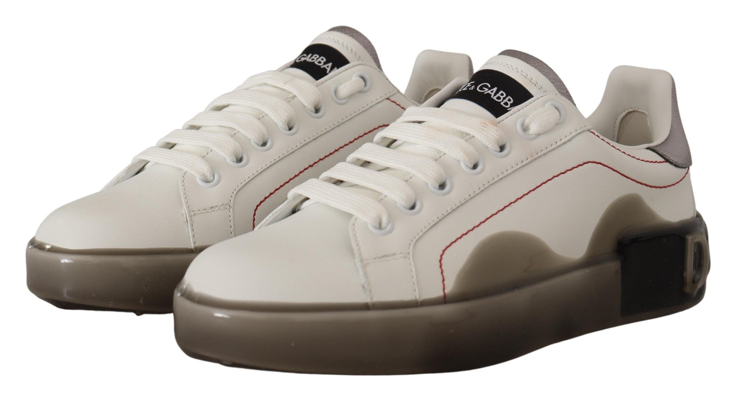 Dolce &amp; Gabbana Elegante weiße Ledersneaker