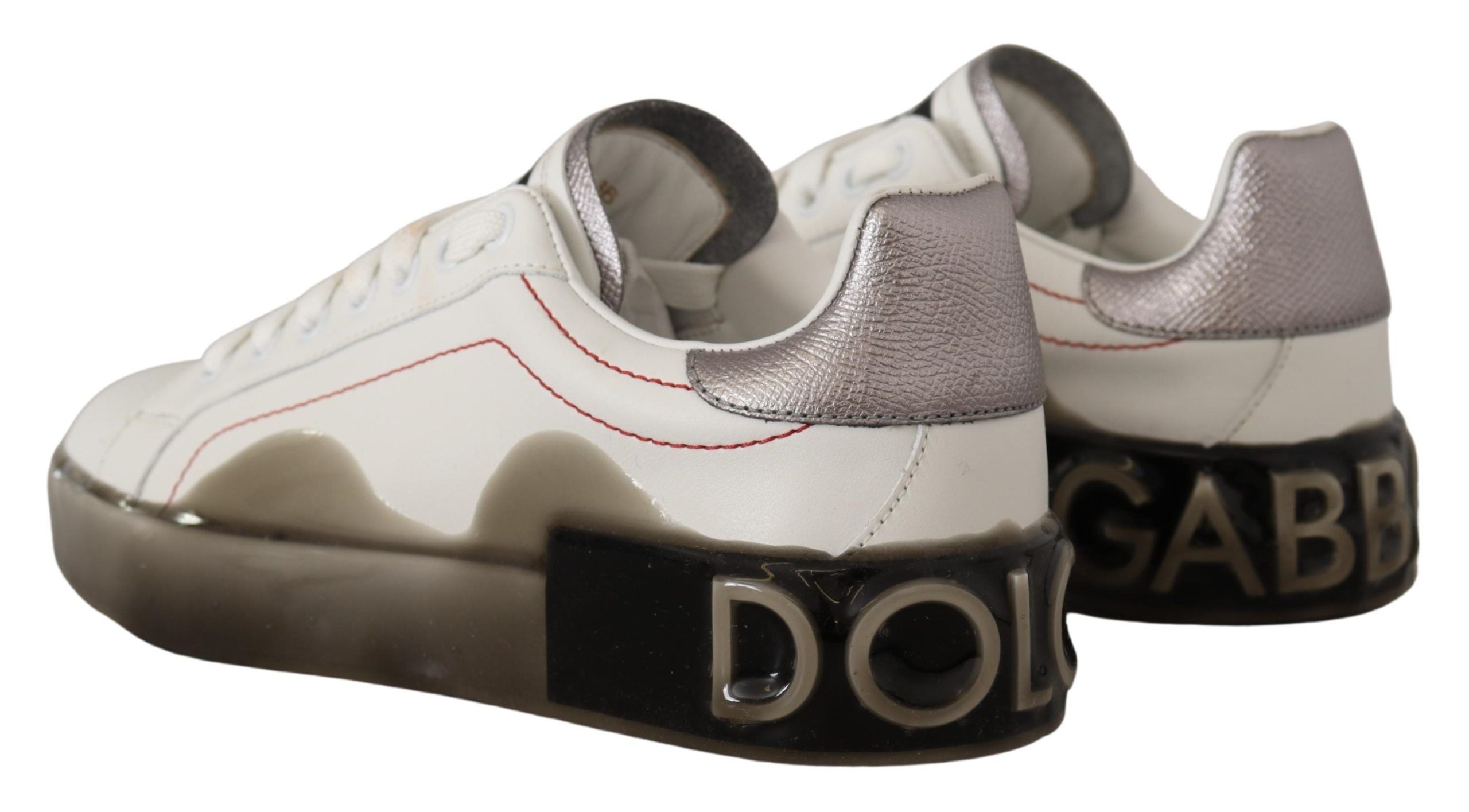 Dolce &amp; Gabbana Elegante weiße Ledersneaker