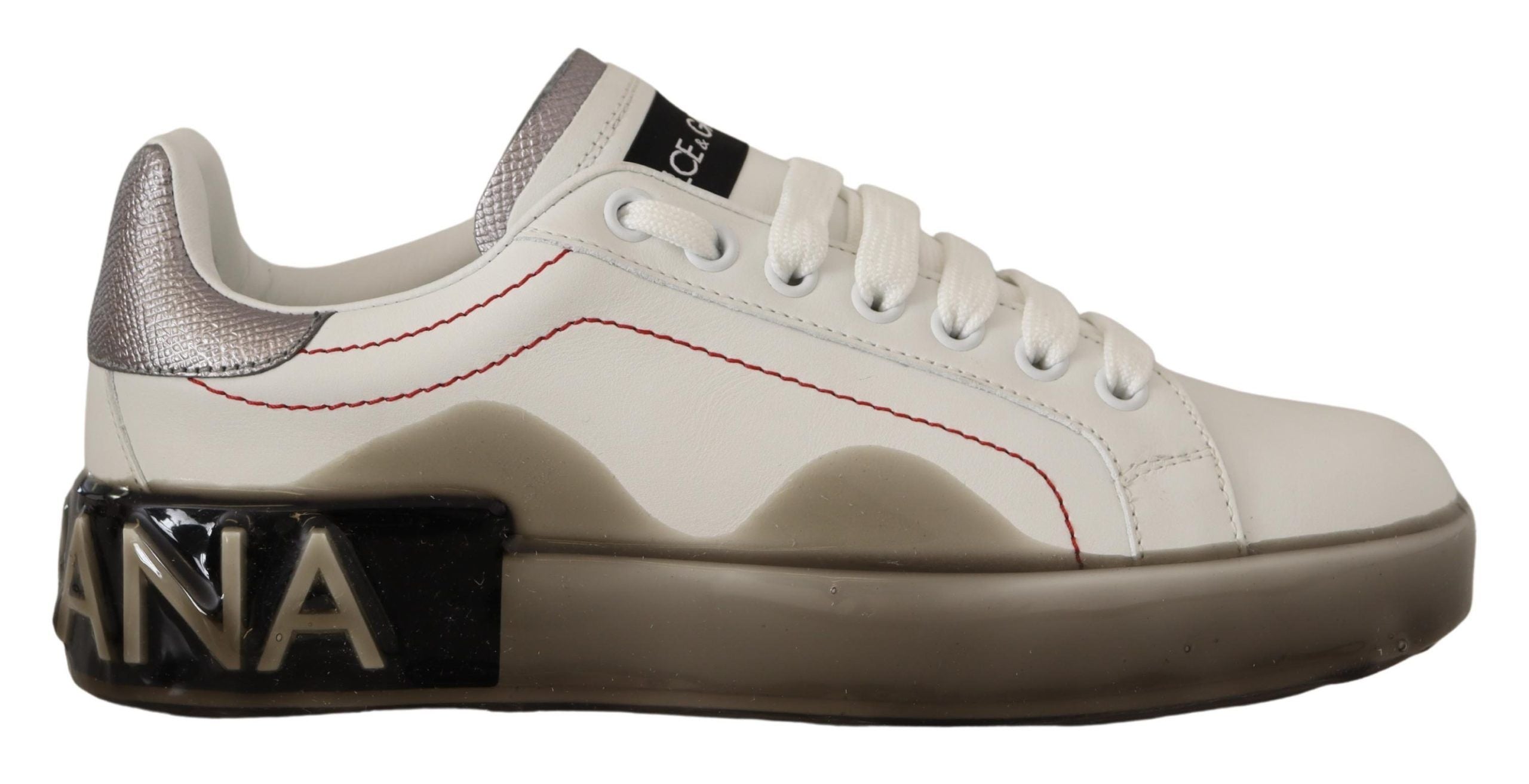 Dolce &amp; Gabbana Elegante weiße Ledersneaker