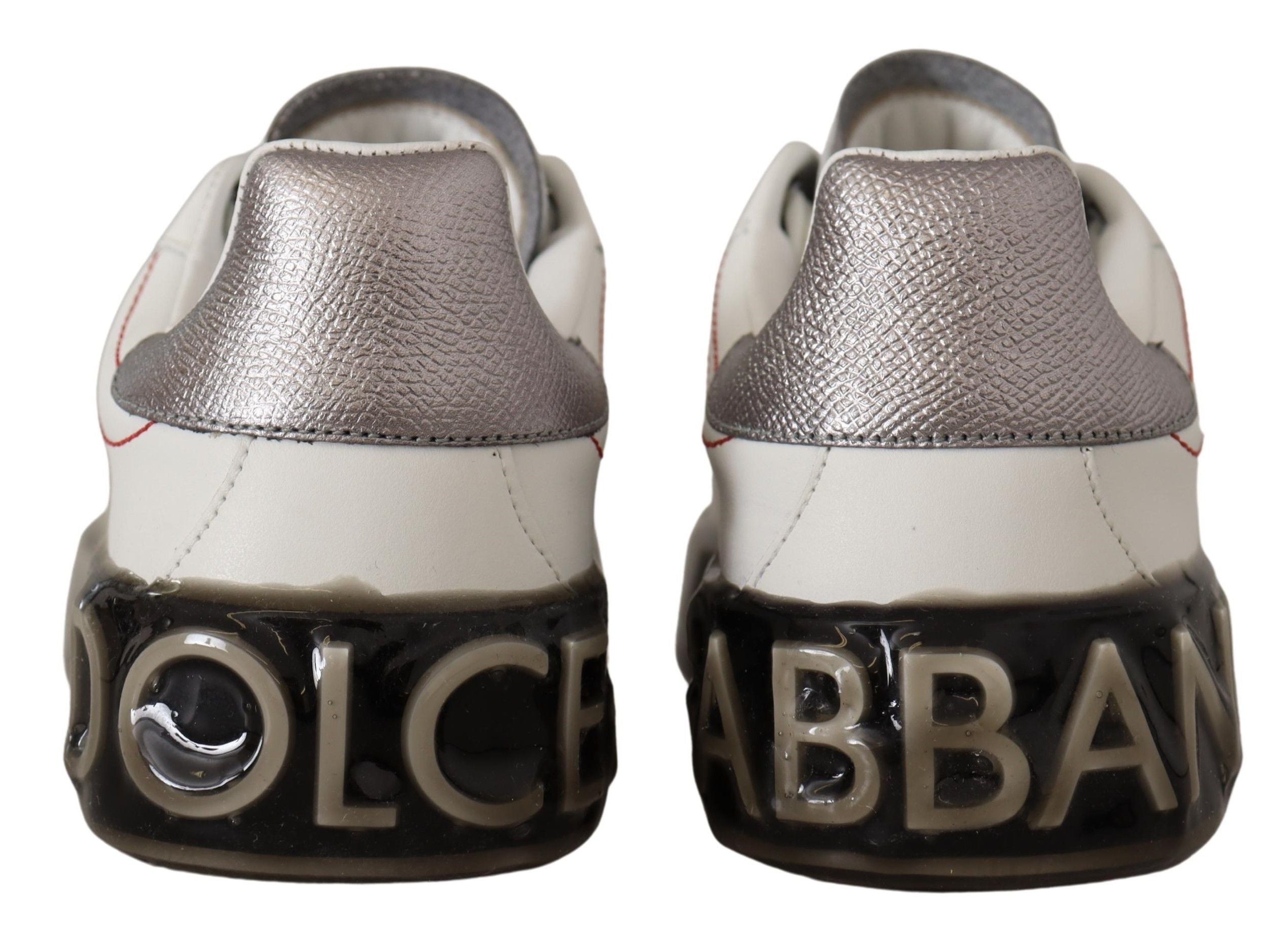 Dolce &amp; Gabbana Elegante weiße Ledersneaker