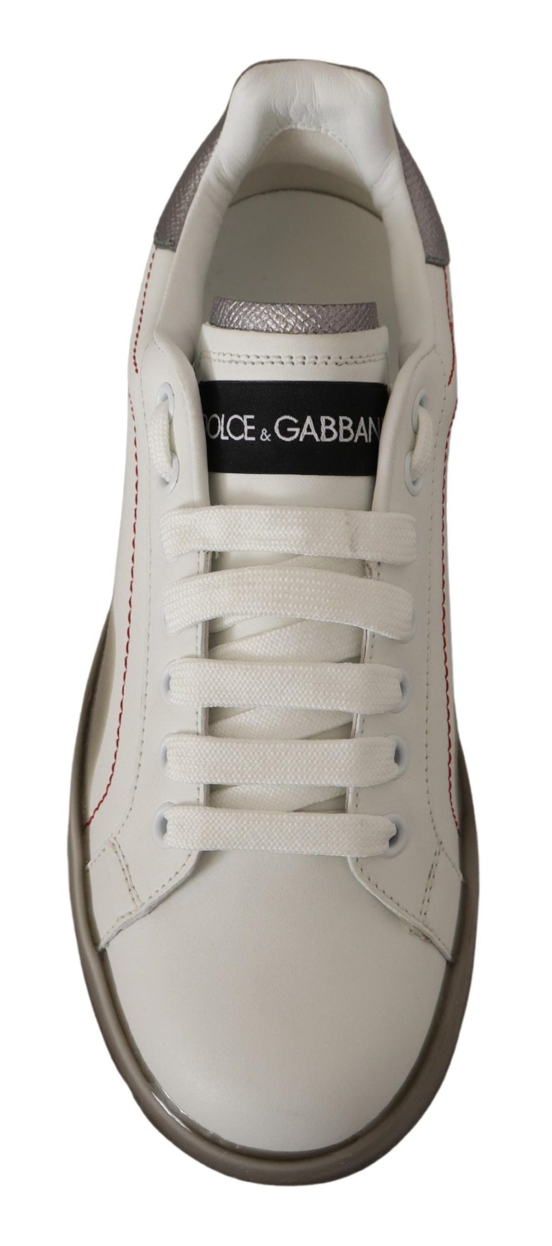 Dolce &amp; Gabbana Elegante weiße Ledersneaker