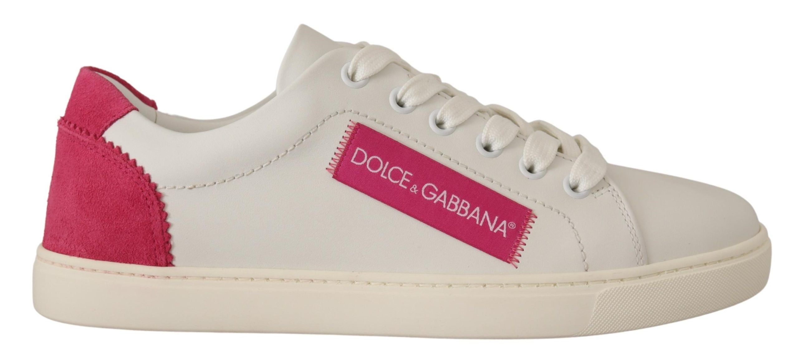 Dolce &amp; Gabbana Elegante weiße Low-Top-Sneakers aus Leder