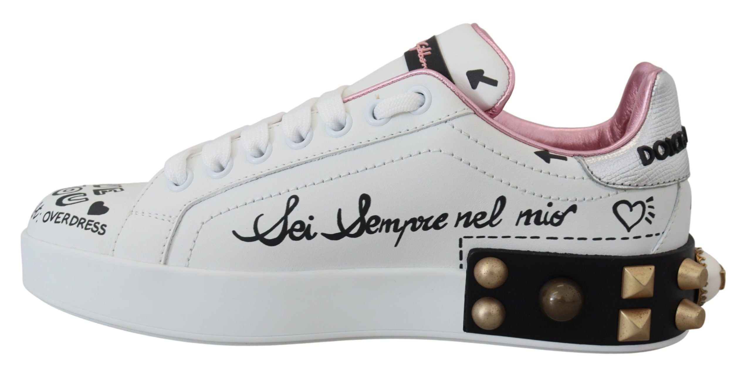 Dolce &amp; Gabbana Queen Crown Schicke Ledersneaker