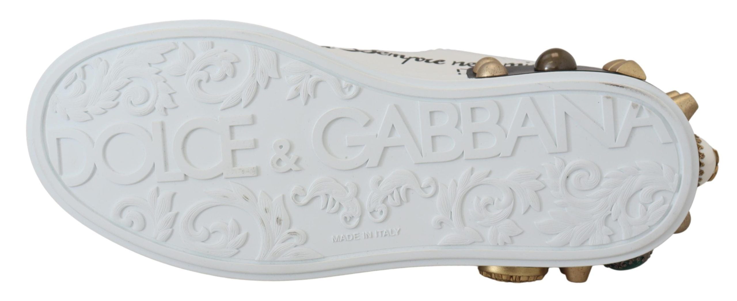 Dolce &amp; Gabbana Queen Crown Schicke Ledersneaker