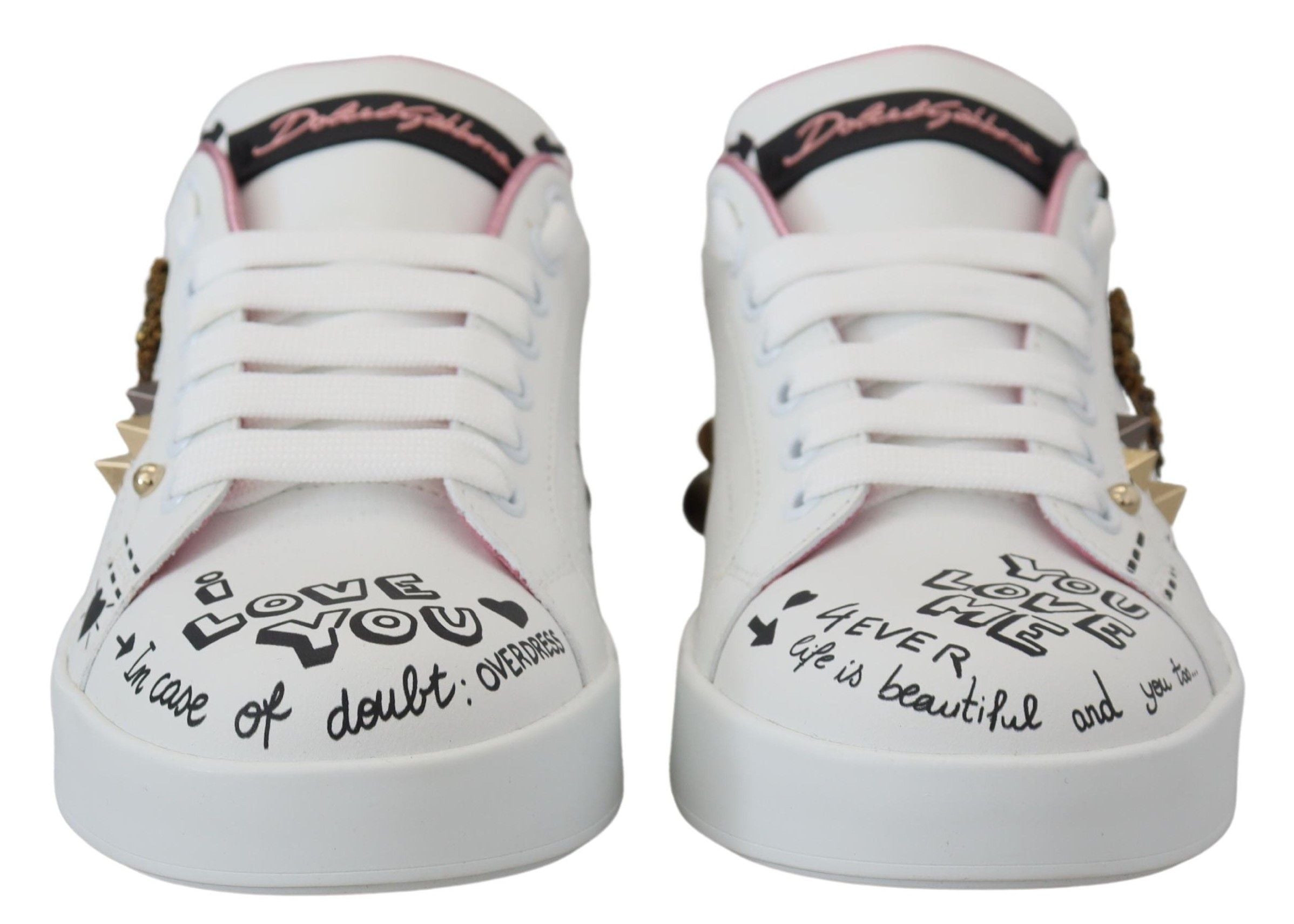 Dolce &amp; Gabbana Queen Crown Schicke Ledersneaker