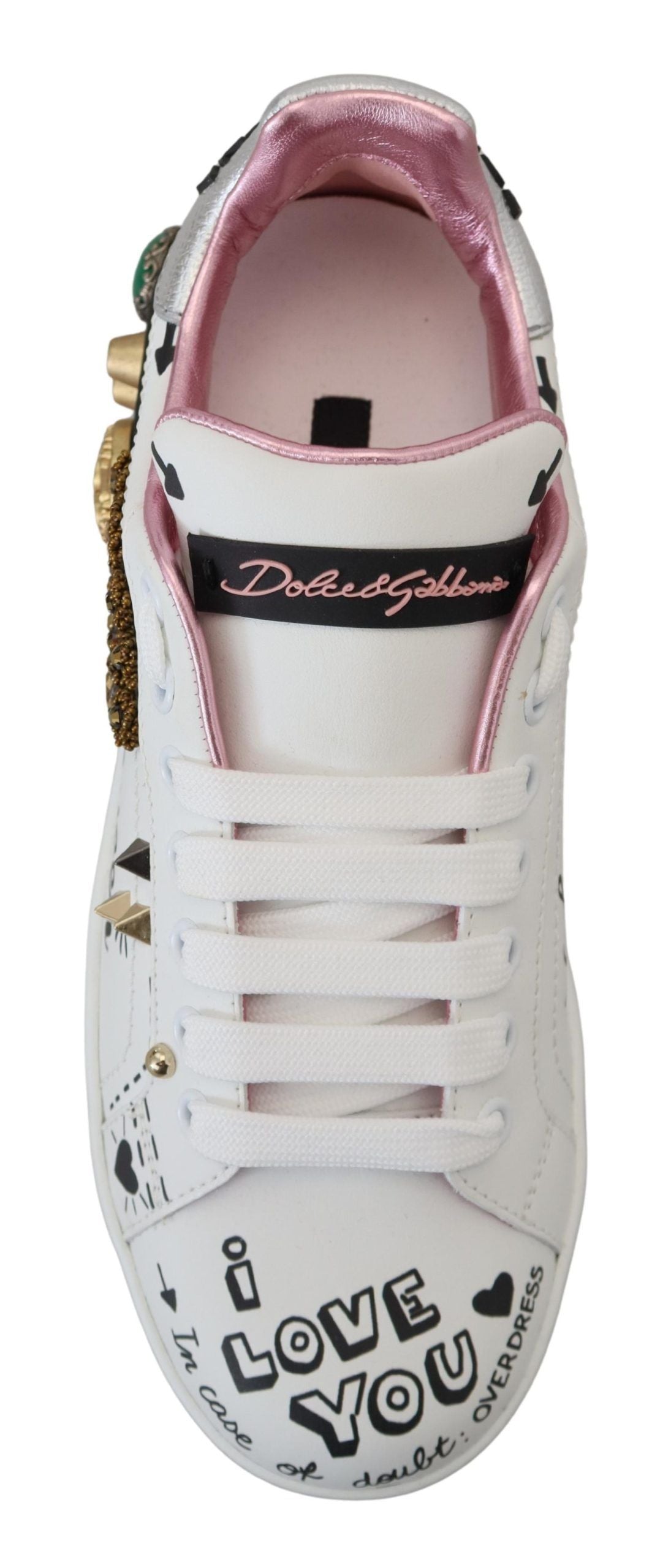 Dolce &amp; Gabbana Queen Crown Schicke Ledersneaker
