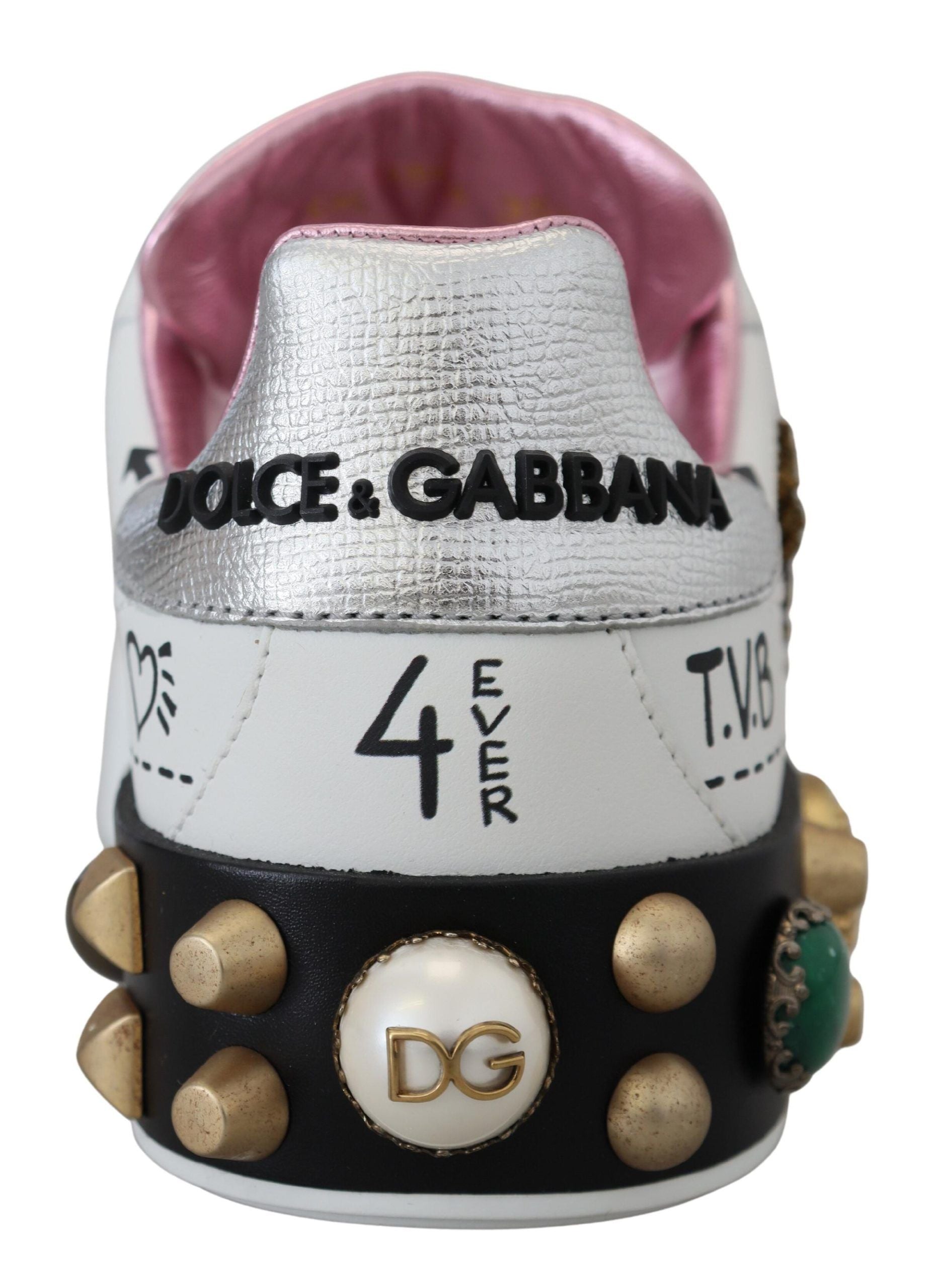 Dolce &amp; Gabbana Queen Crown Schicke Ledersneaker