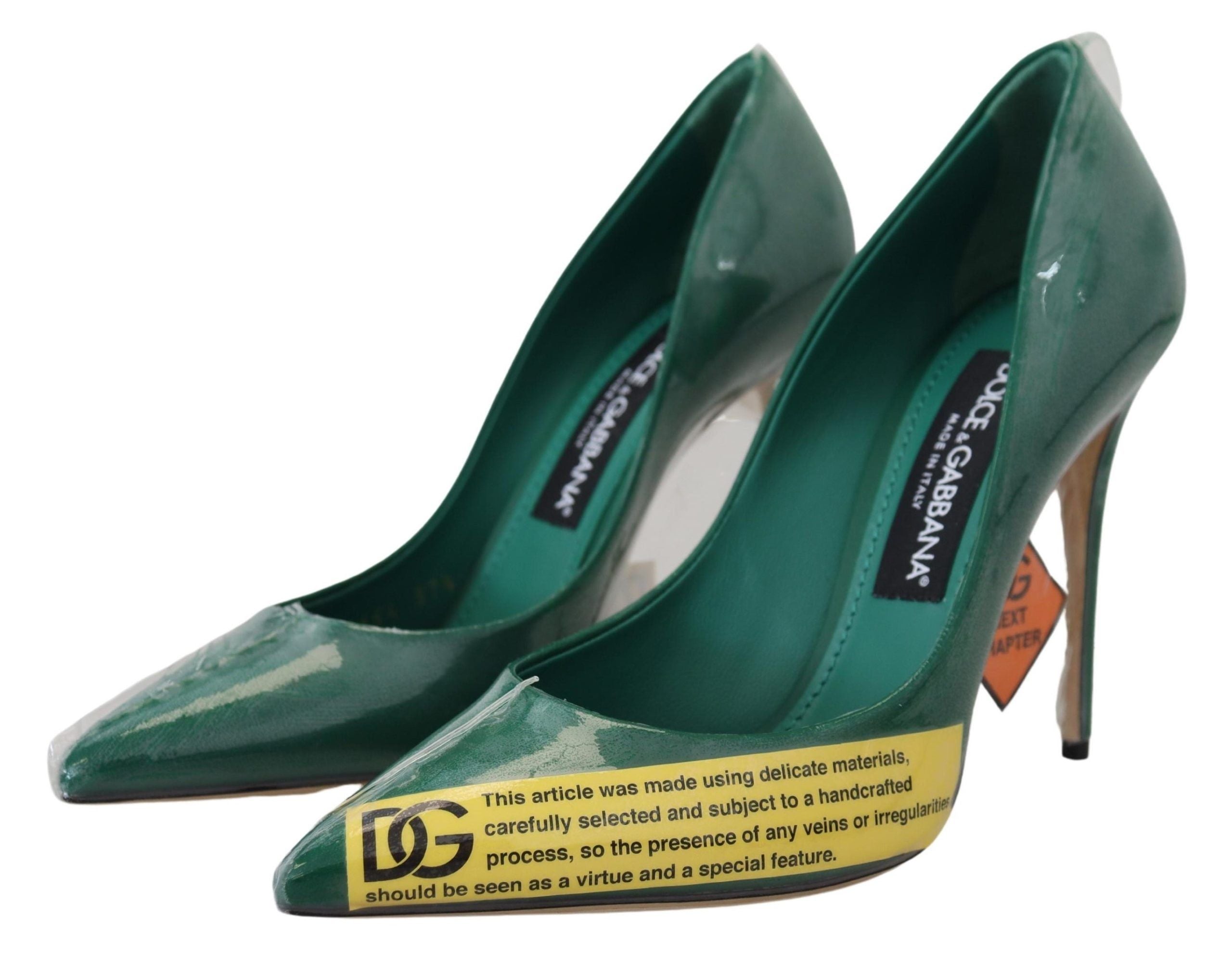 Dolce &amp; Gabbana Smaragdgrüne Elegance Pumps aus Leder
