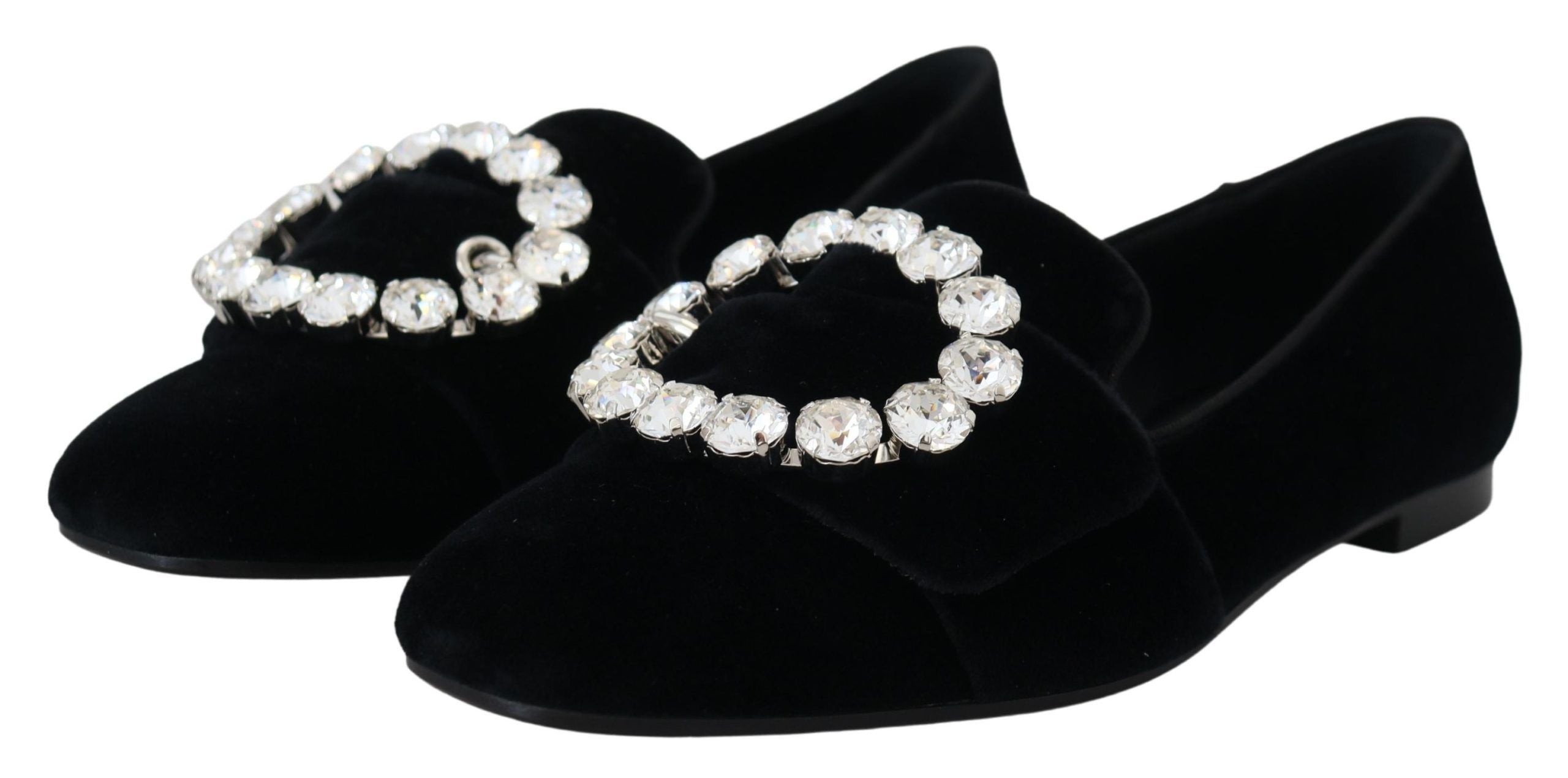 Mocasini Dolce &amp; Gabbana Chic Velvet cu cristale