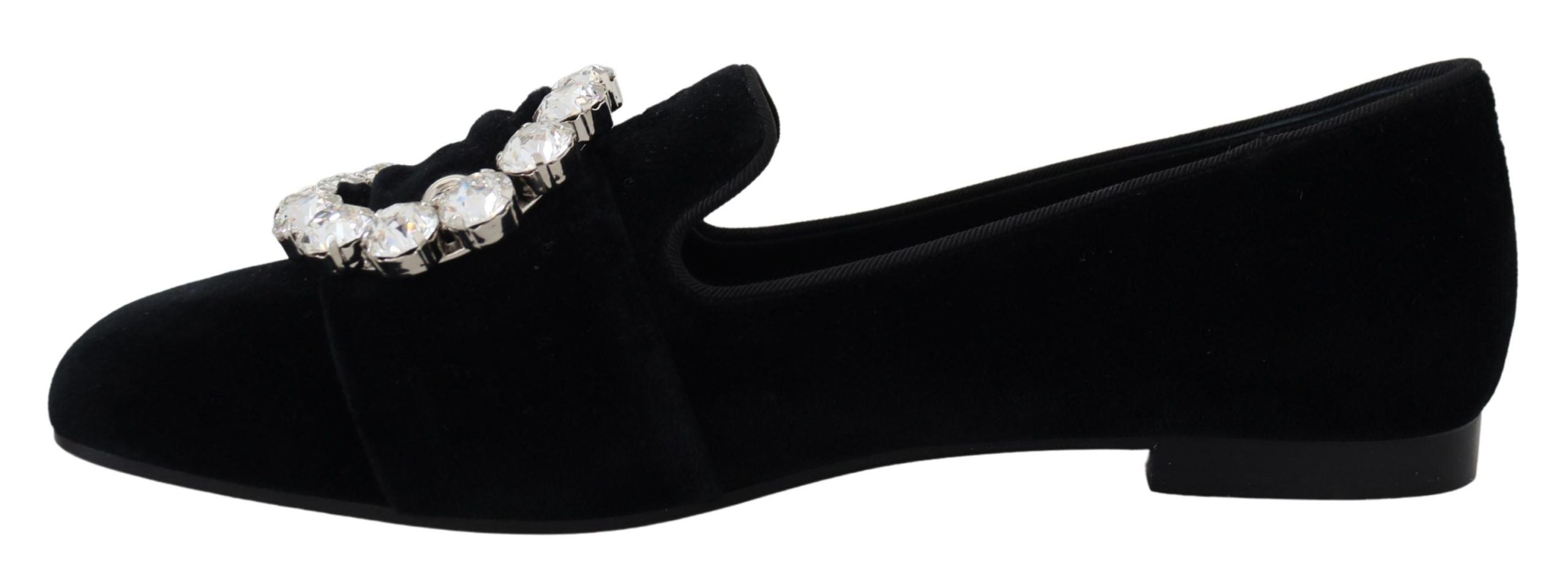 Mocasini Dolce &amp; Gabbana Chic Velvet cu cristale