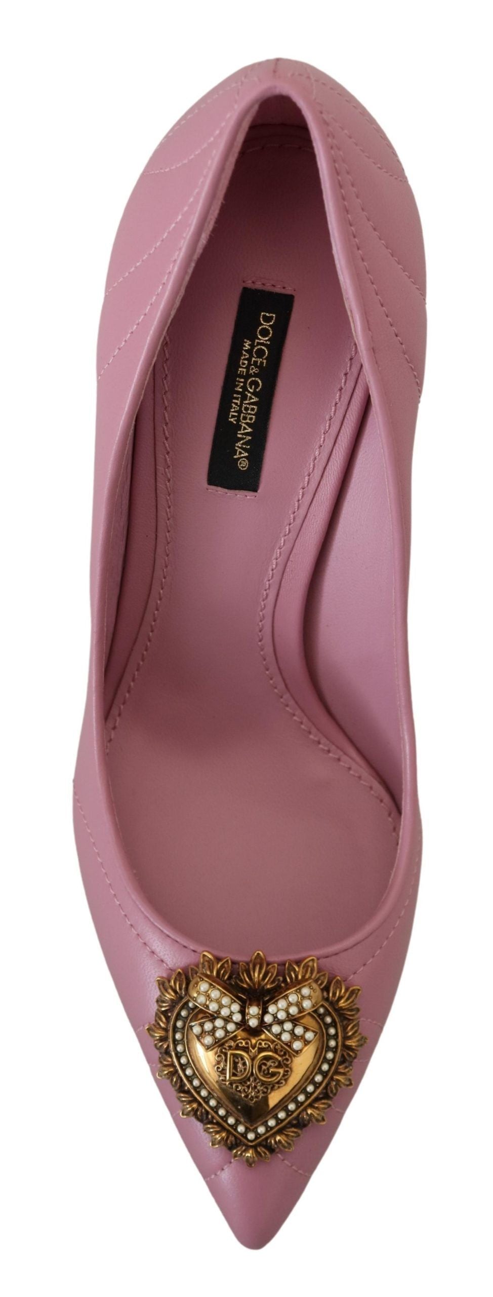 Pantofi cu toc Dolce &amp; Gabbana Devotion din piele roz