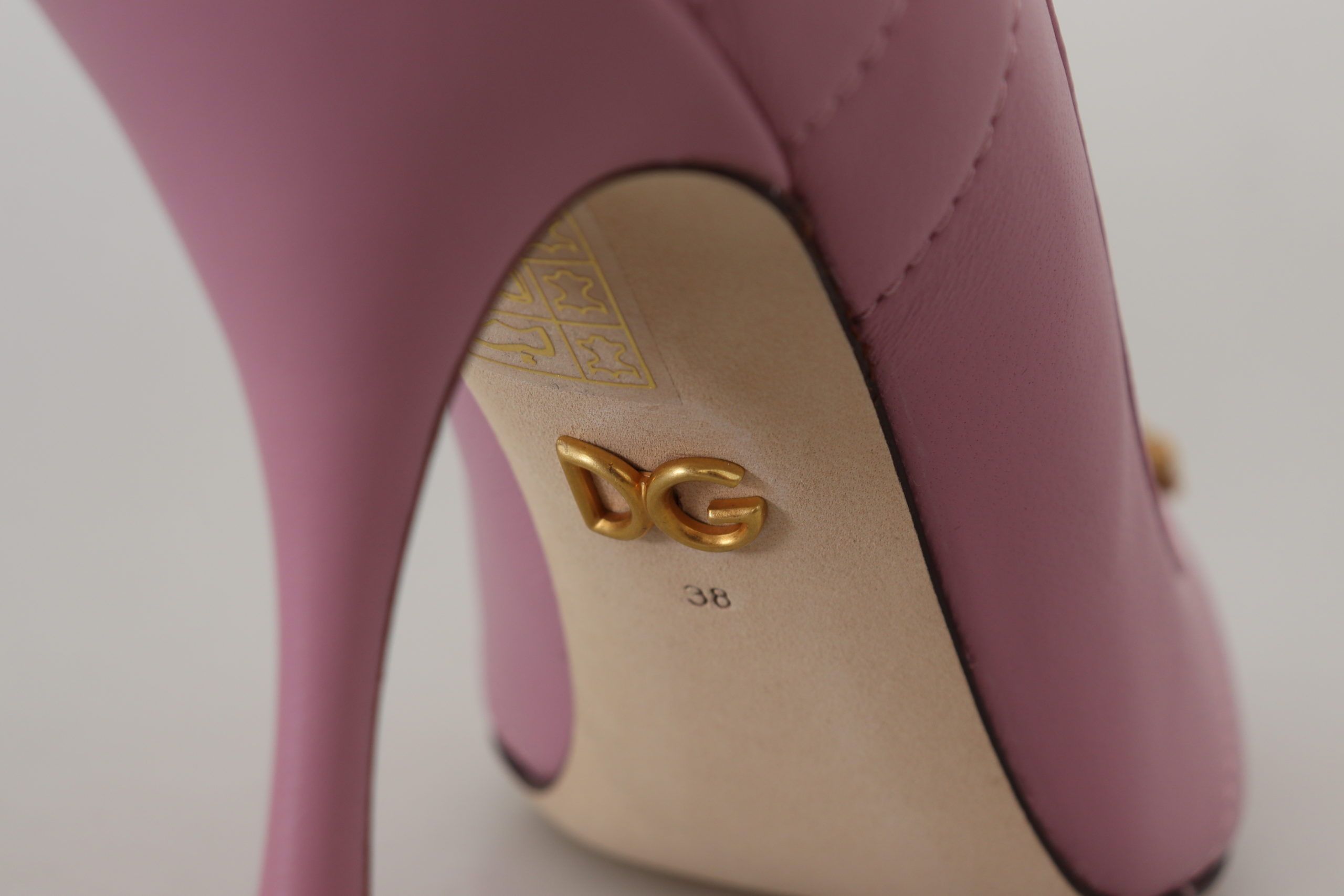 Pantofi cu toc Dolce &amp; Gabbana Devotion din piele roz