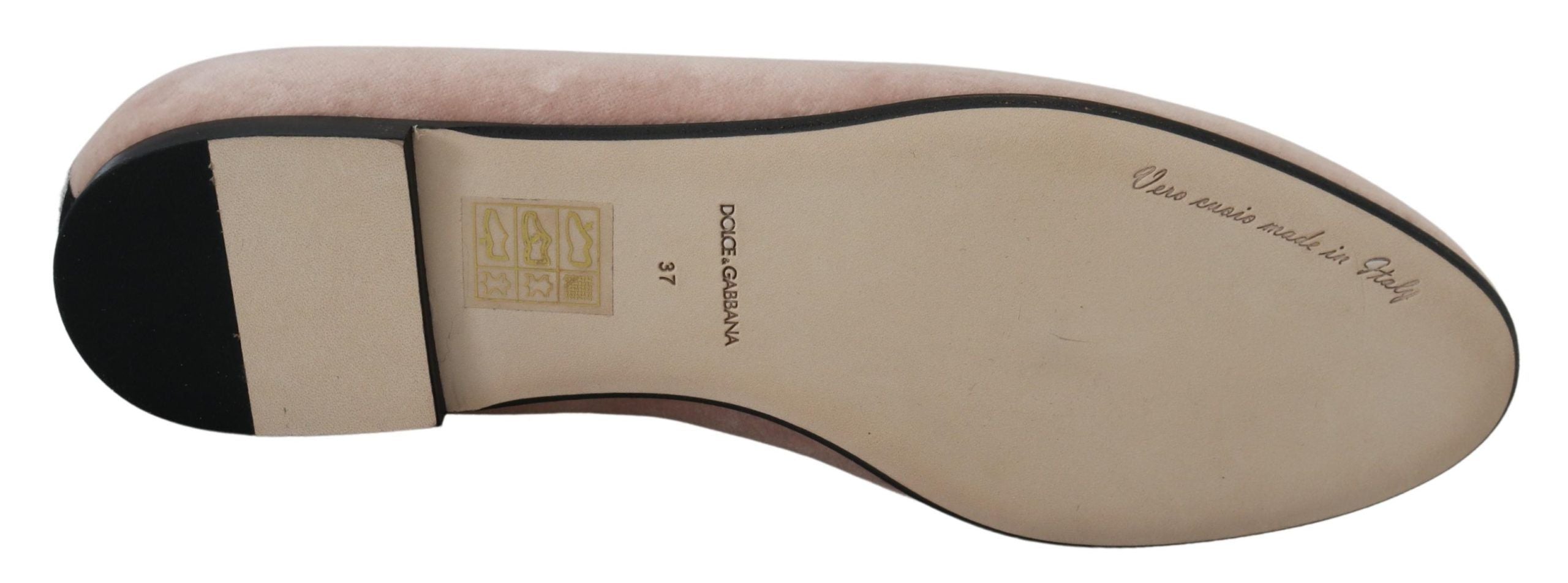 Mocasini eleganți roz Devotion din catifea Dolce &amp; Gabbana