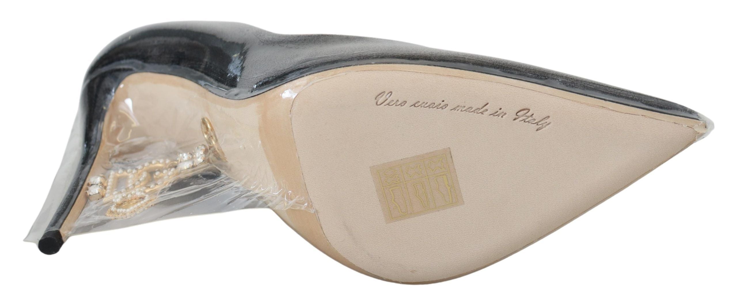 Dolce &amp; Gabbana Pantofi cu toc eleganti, negri și aurii