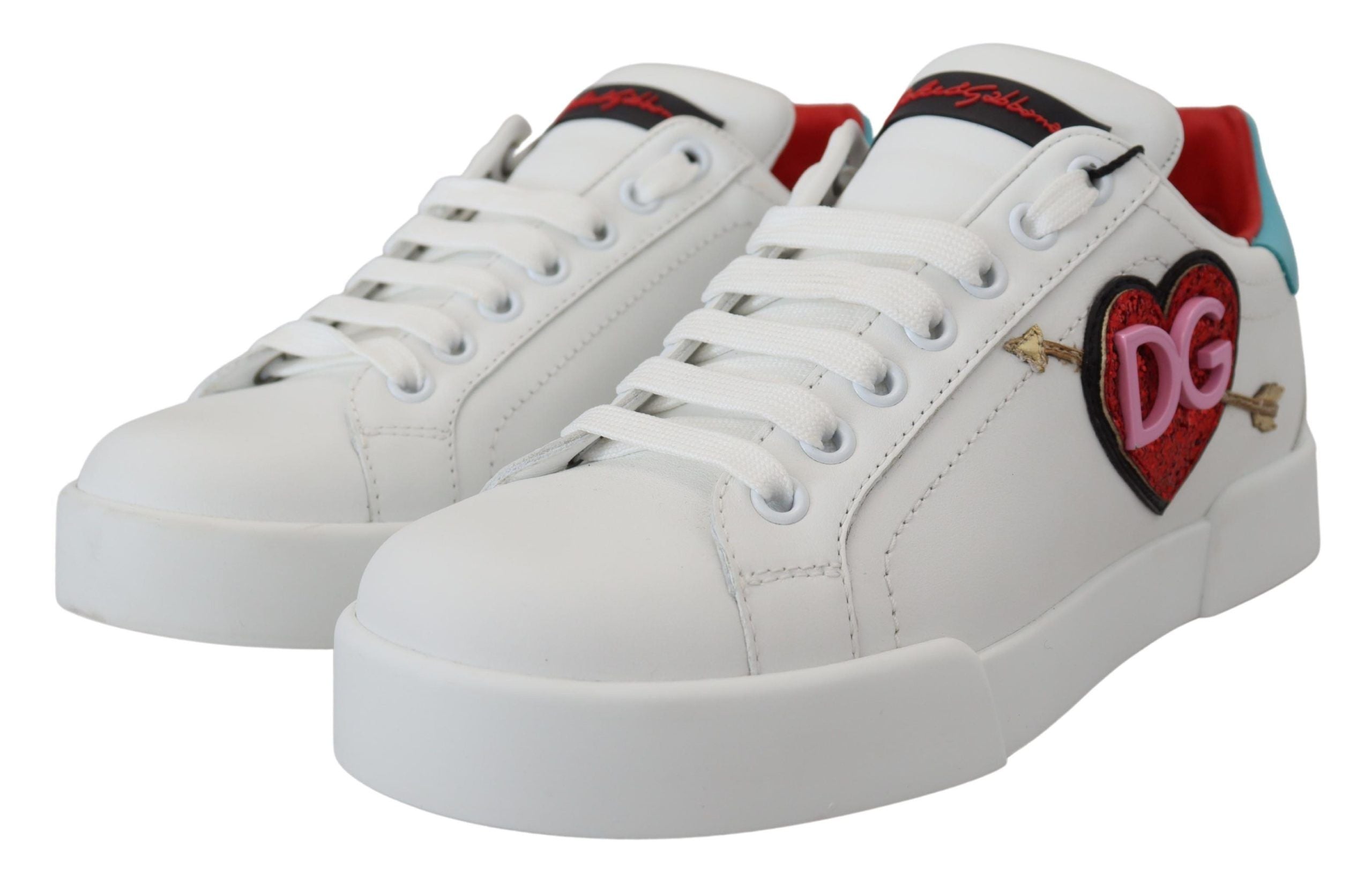 Dolce &amp; Gabbana Elegante weiße Portofino-Leder-Sneaker