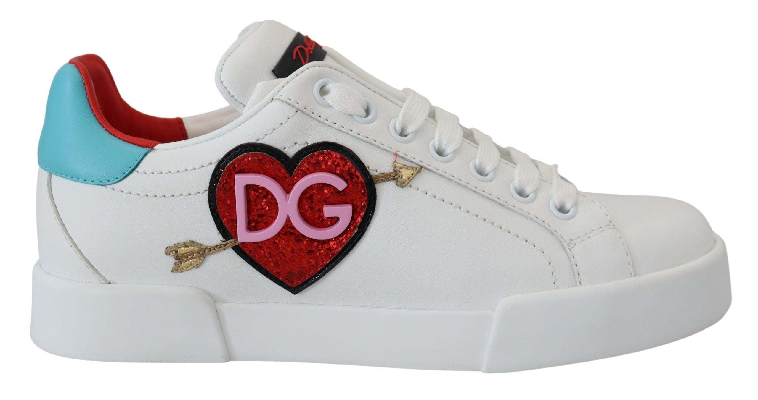 Dolce &amp; Gabbana Elegante weiße Portofino-Leder-Sneaker