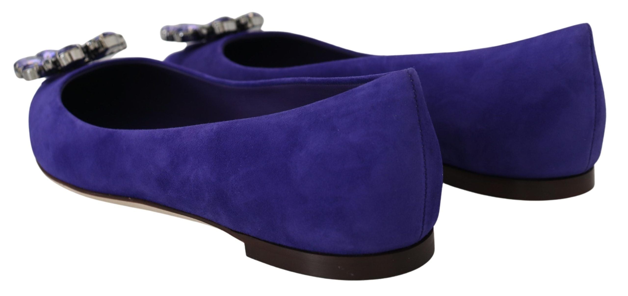 Pantofi sport Dolce &amp; Gabbana din piele întoarsă violet cu cristale și ornament