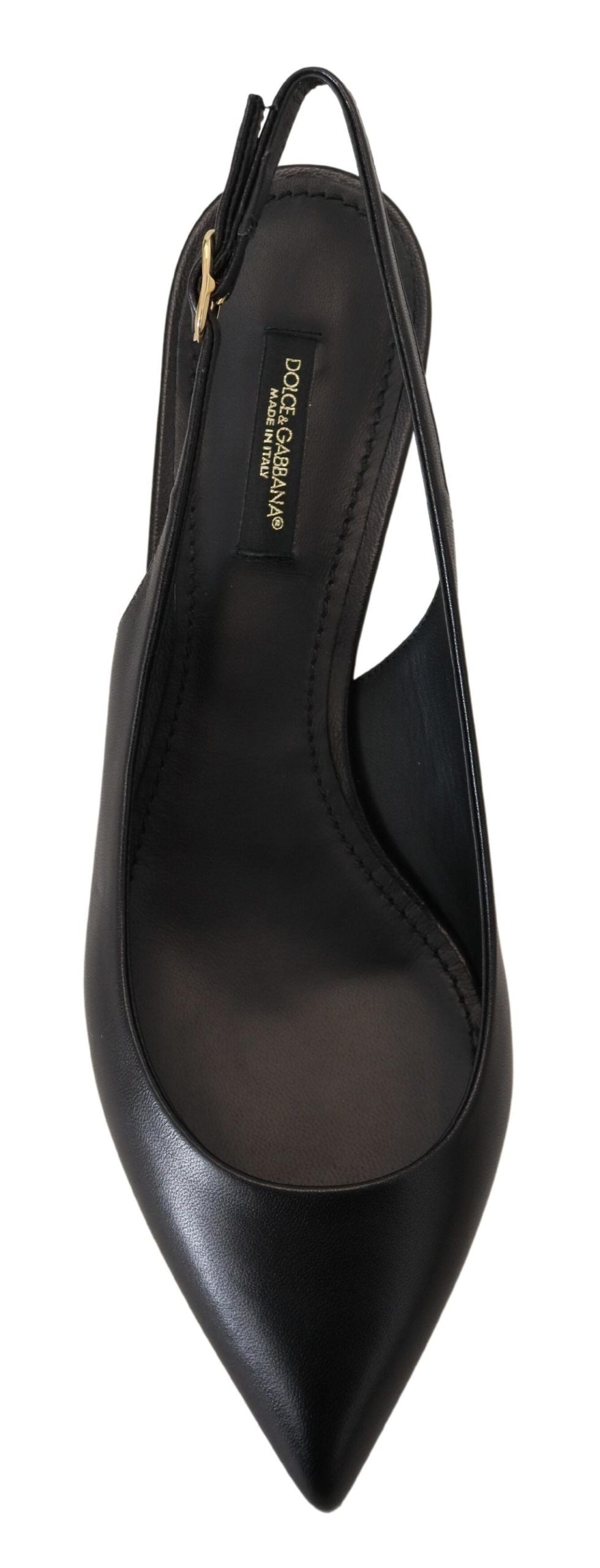 Dolce &amp; Gabbana Pantofi cu toc eleganti din piele neagră cu slingback