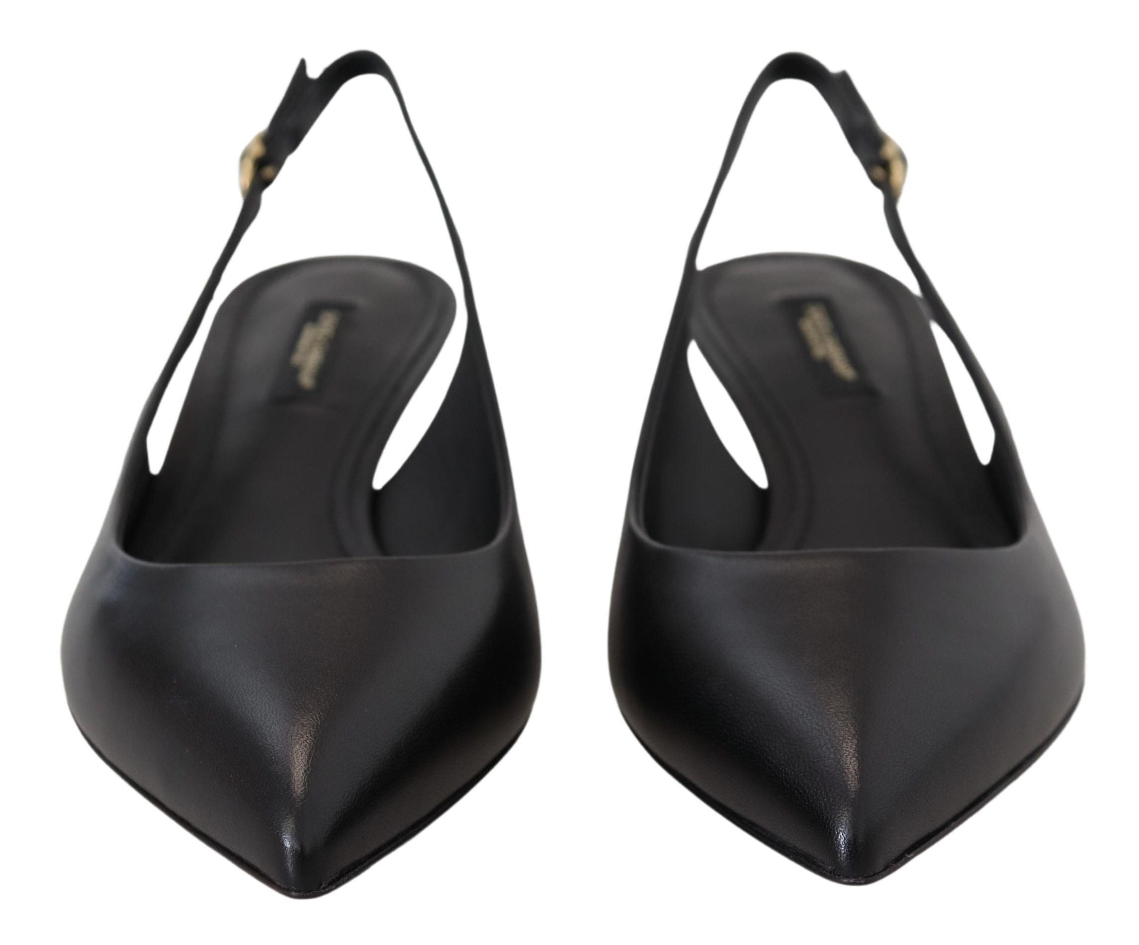 Dolce &amp; Gabbana Pantofi cu toc eleganti din piele neagră cu slingback