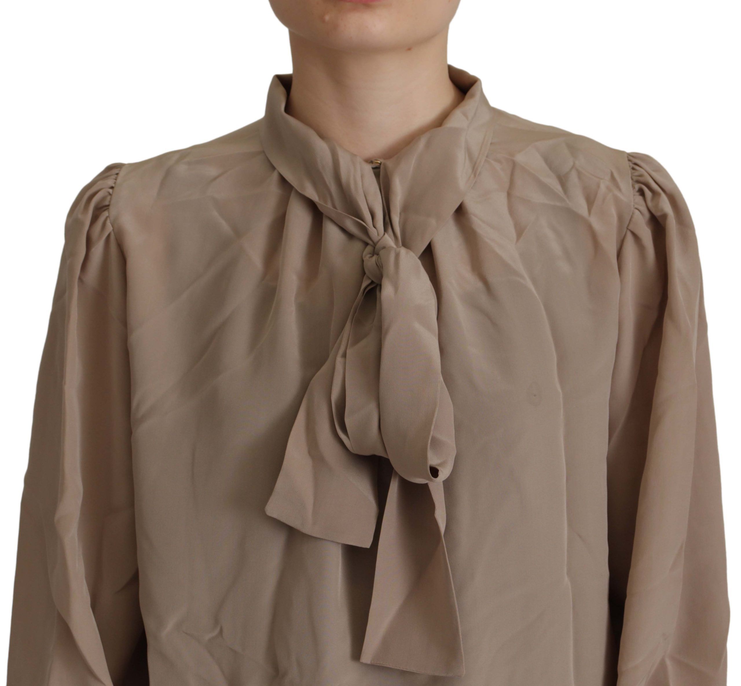 Dolce &amp; Gabbana Elegante Seidenbluse mit Ascot-Kragen