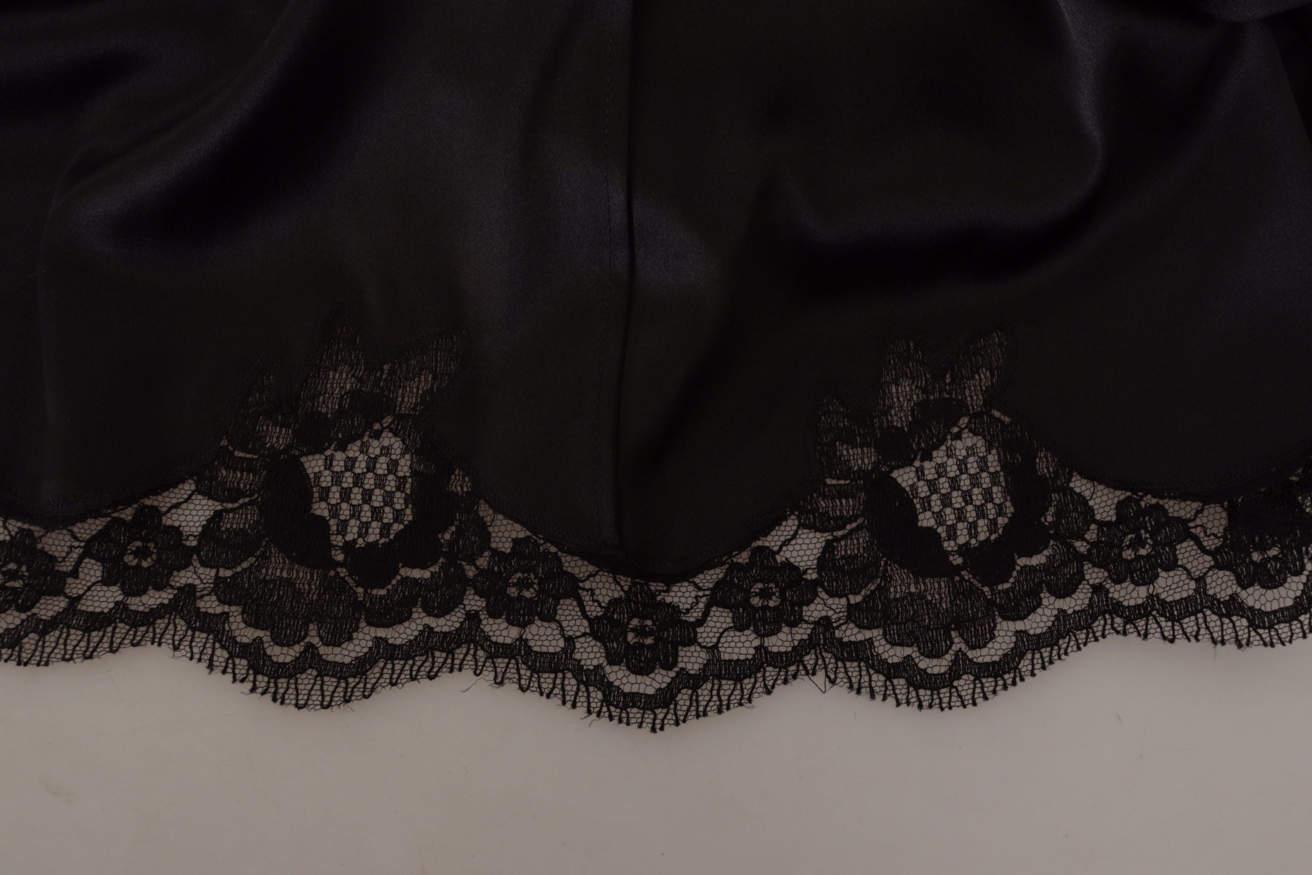 Dolce &amp; Gabbana – Elegantes schwarzes A-Linien-Kleid mit V-Ausschnitt