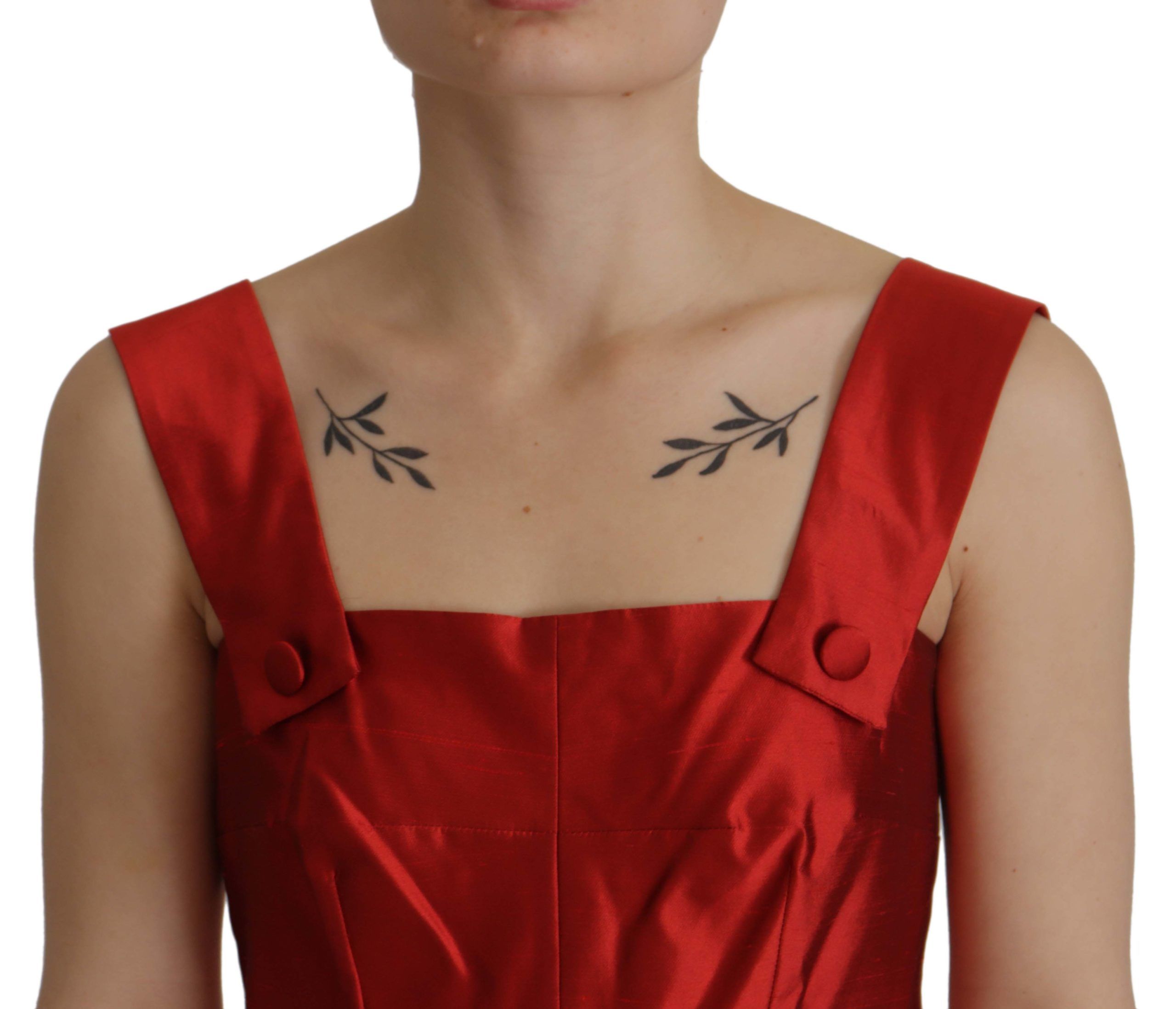 Dolce &amp; Gabbana – Strahlend rotes Midikleid aus Seide in A-Linie