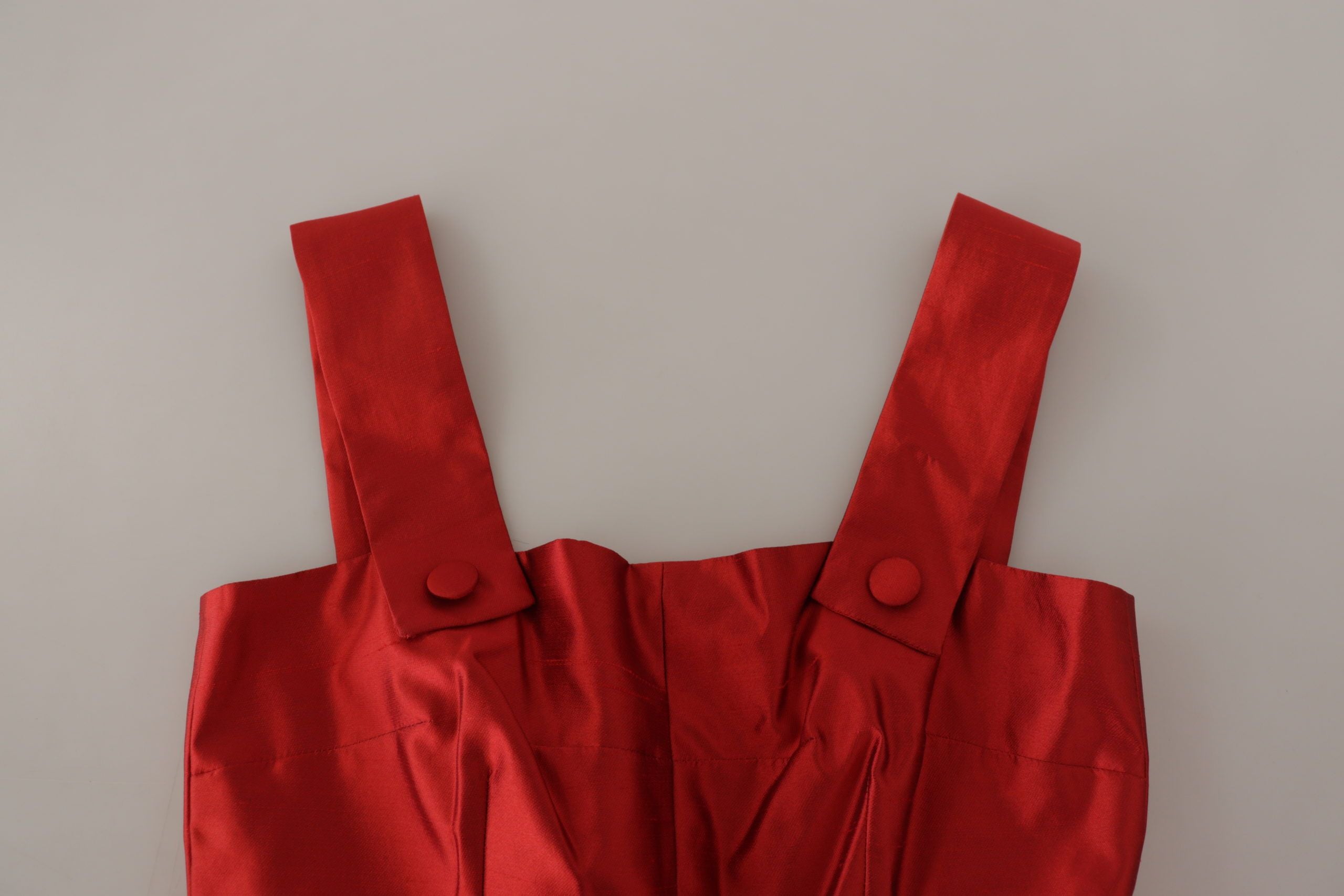 Dolce &amp; Gabbana – Strahlend rotes Midikleid aus Seide in A-Linie