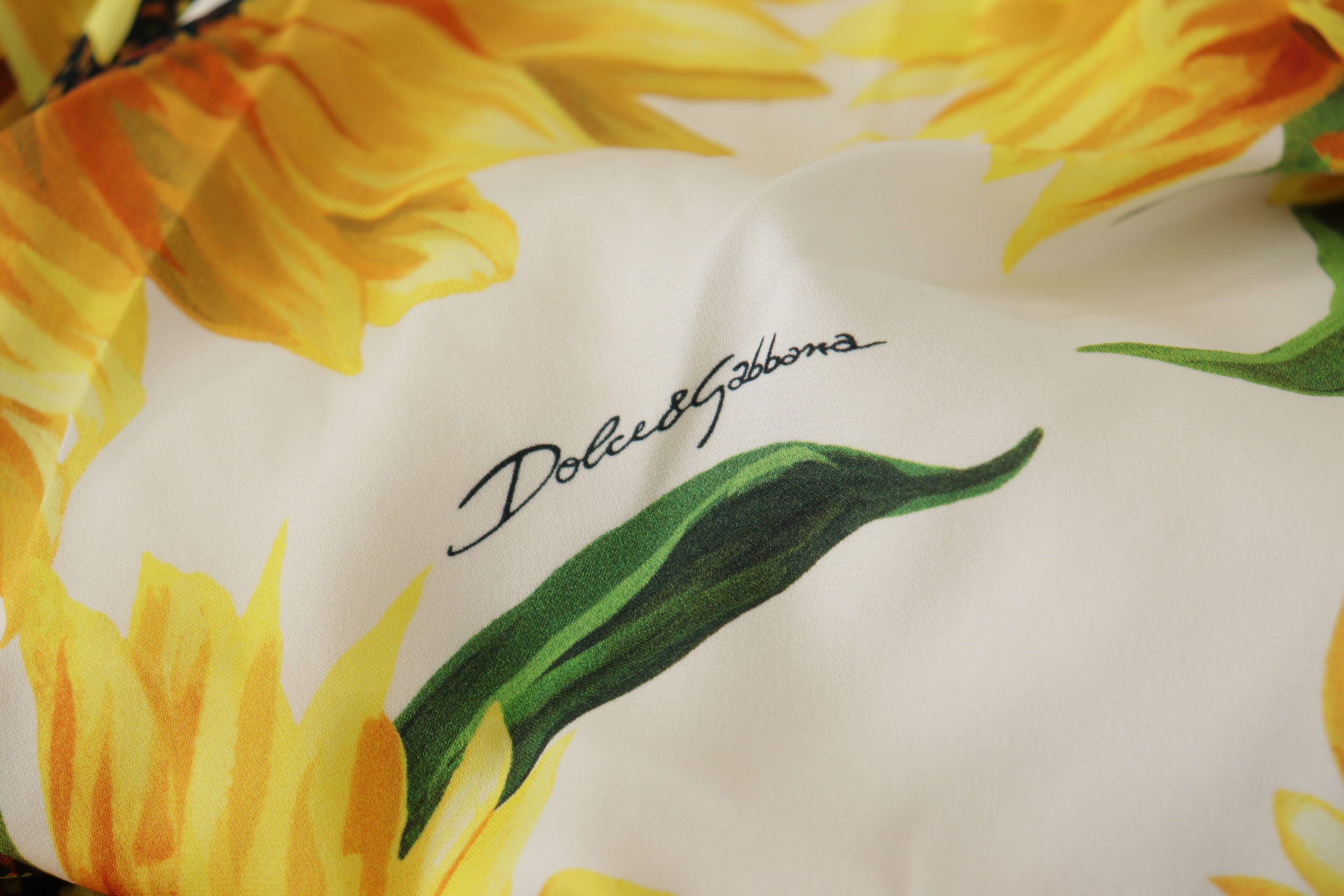 Rochie midi elegantă cu imprimeu floral alb Dolce &amp; Gabbana