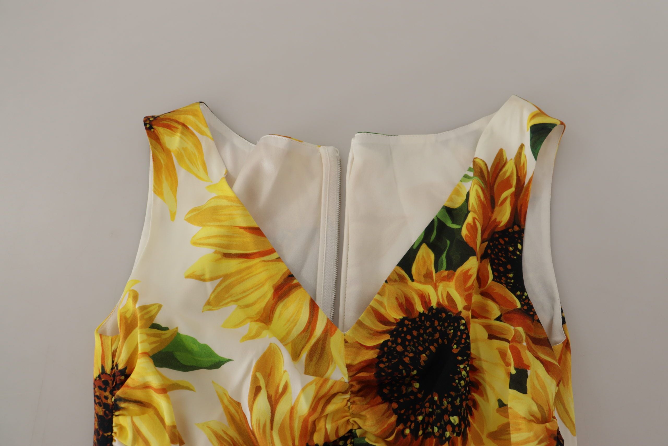 Rochie midi elegantă cu imprimeu floral alb Dolce &amp; Gabbana