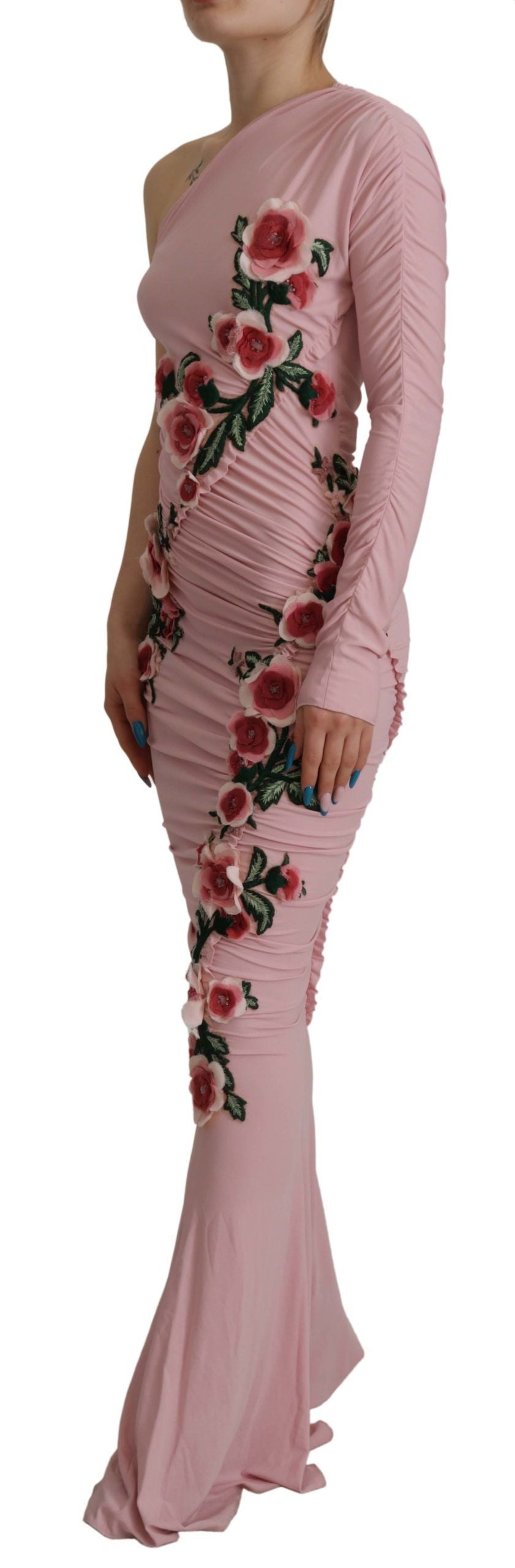 Dolce &amp; Gabbana Elegantes rosafarbenes, figurbetontes One-Shoulder-Kleid